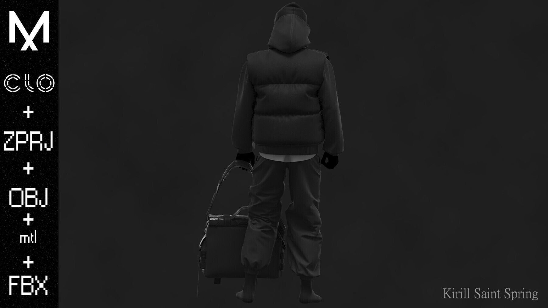 Street Outfit Marvelous designer Clo3d OBJ mtl FBX ZPRJ  3D model_6