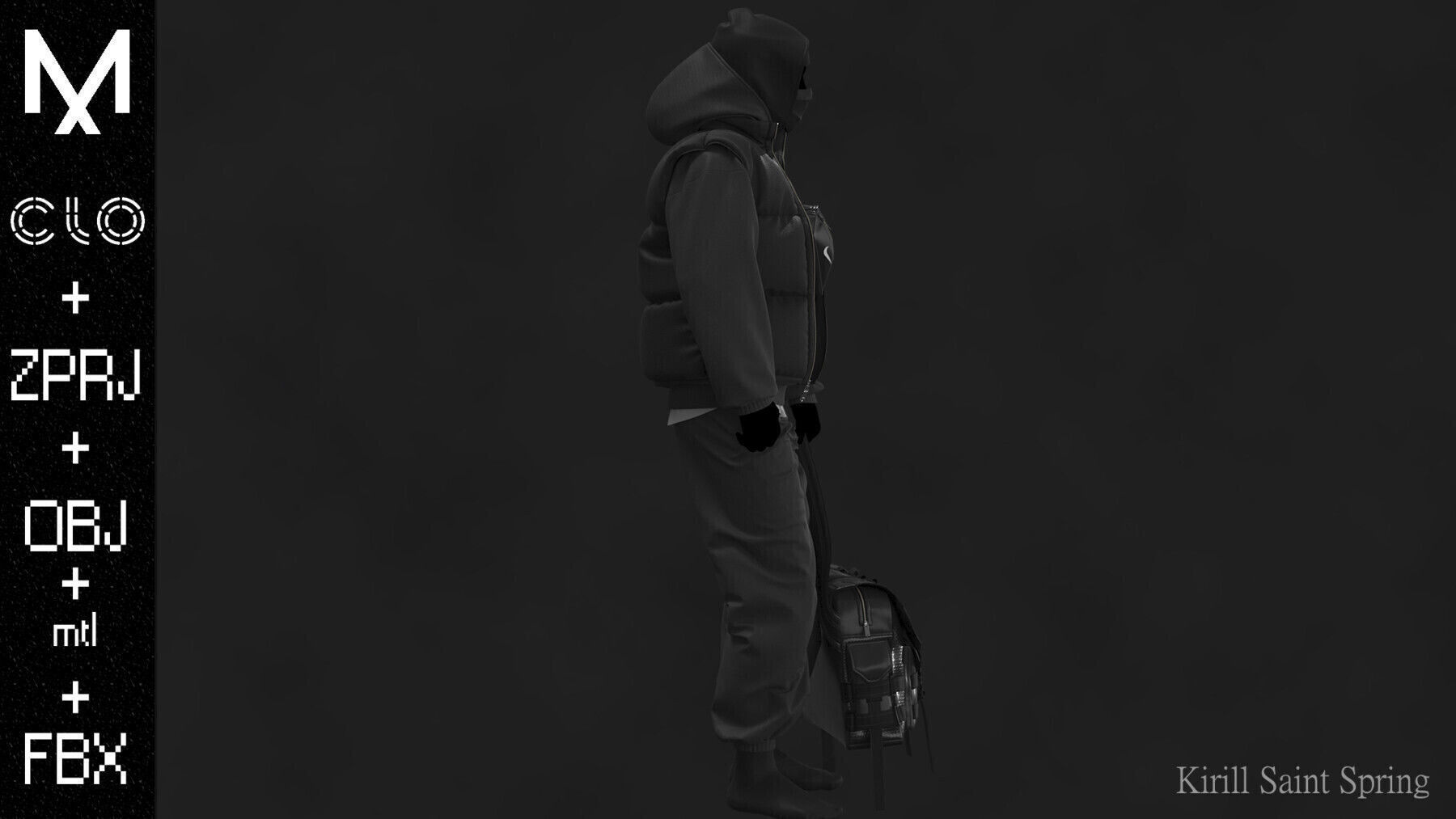 Street Outfit Marvelous designer Clo3d OBJ mtl FBX ZPRJ  3D model_8