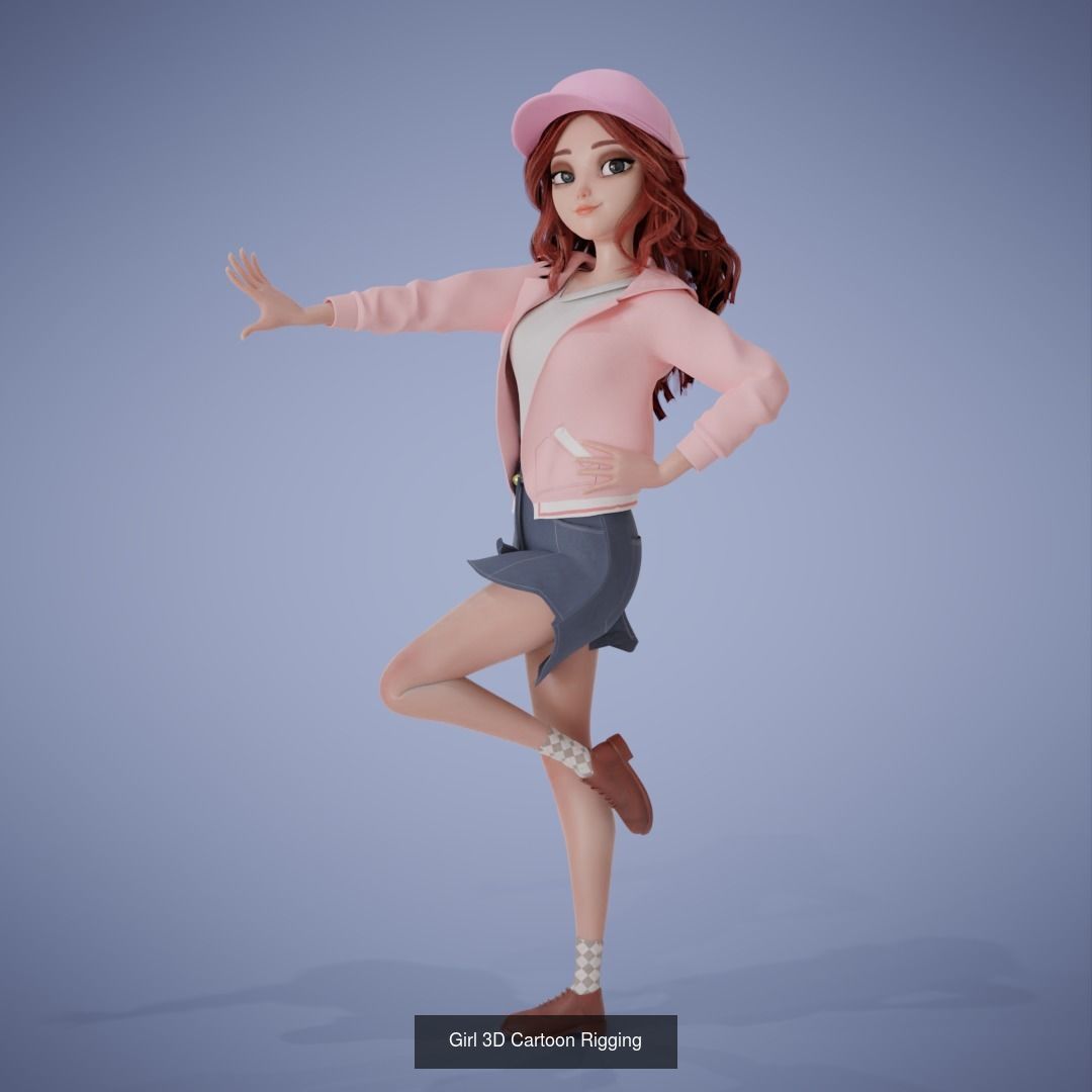 Girl Collection 3D Cartoon Rigging _29