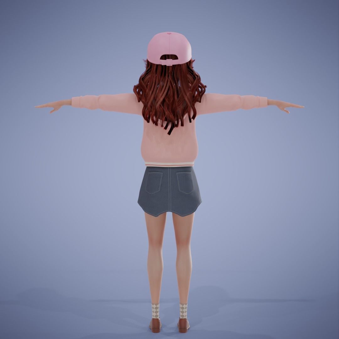 Girl Collection 3D Cartoon Rigging _38