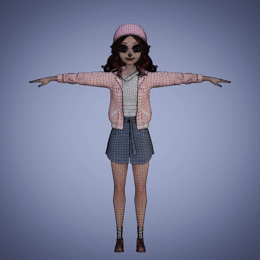Girl Collection 3D Cartoon Rigging _39
