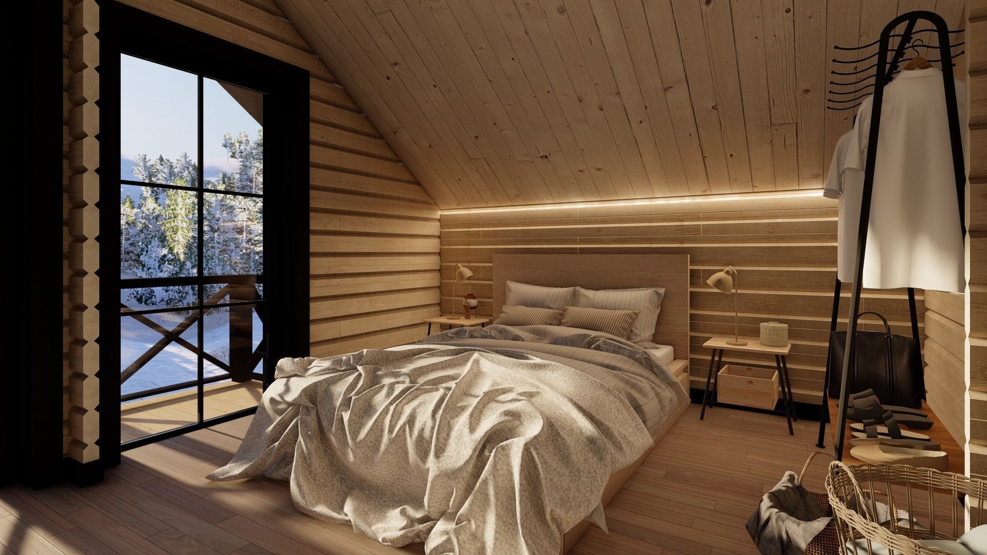 3D model of a wooden house 3D model_10