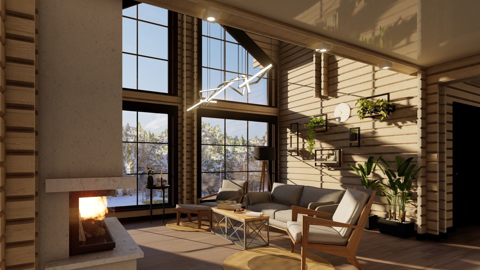 3D model of a wooden house 3D model_8