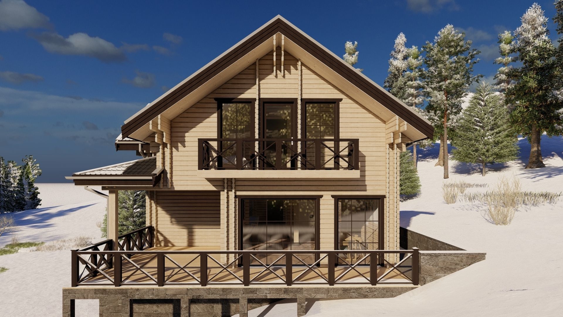 3D model of a wooden house 3D model_5