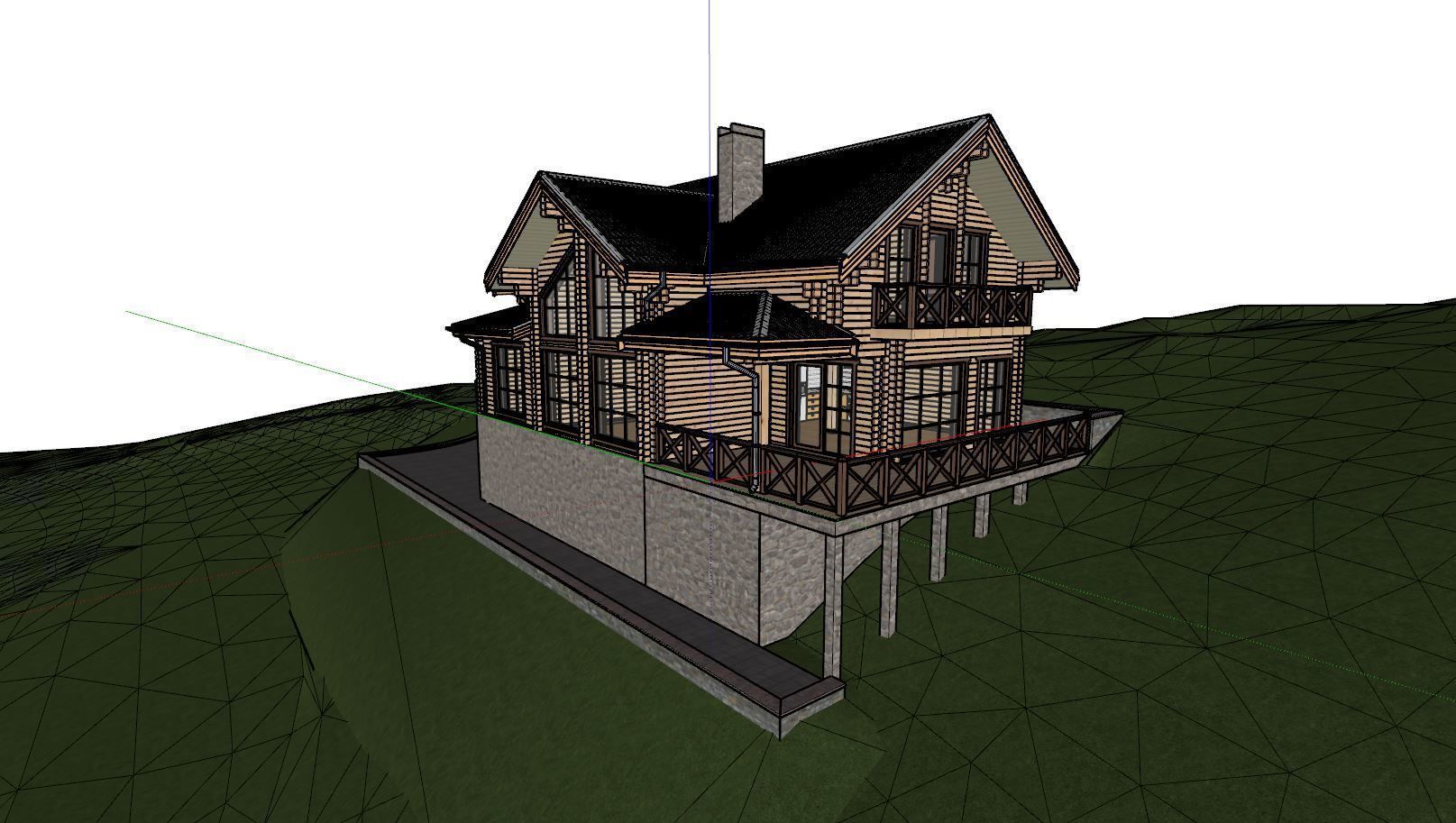 3D model of a wooden house 3D model_13