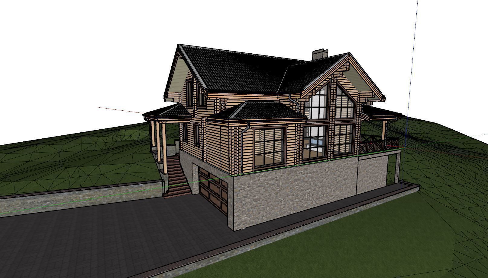 3D model of a wooden house 3D model_12