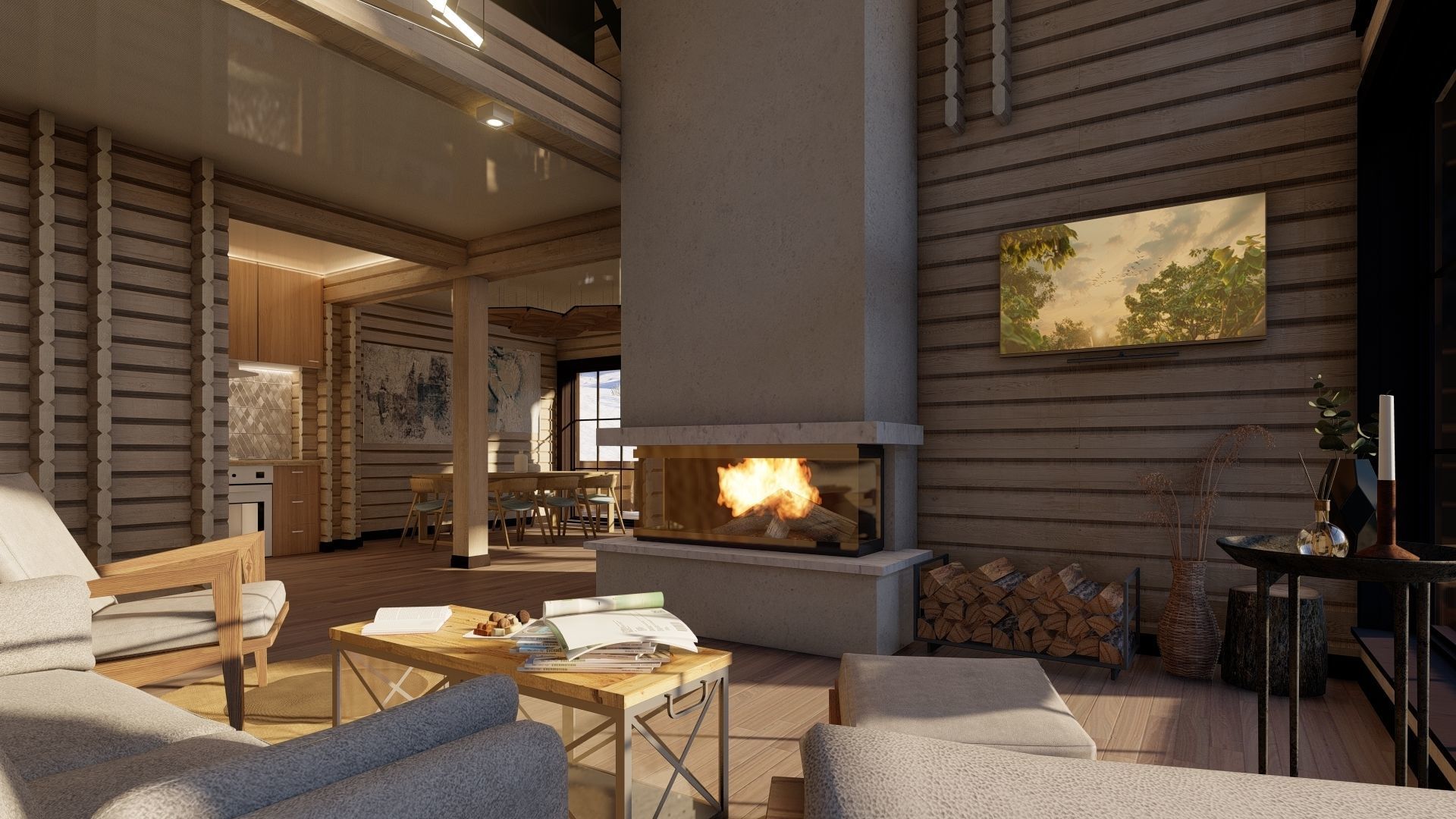 3D model of a wooden house 3D model_11