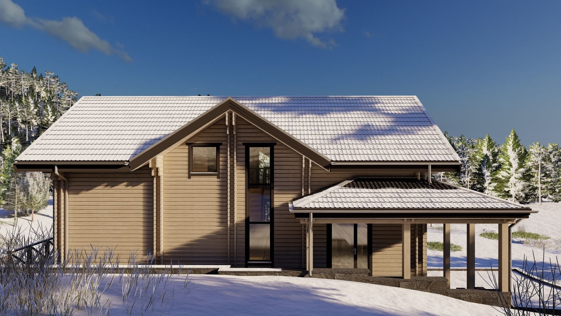 3D model of a wooden house 3D model_6