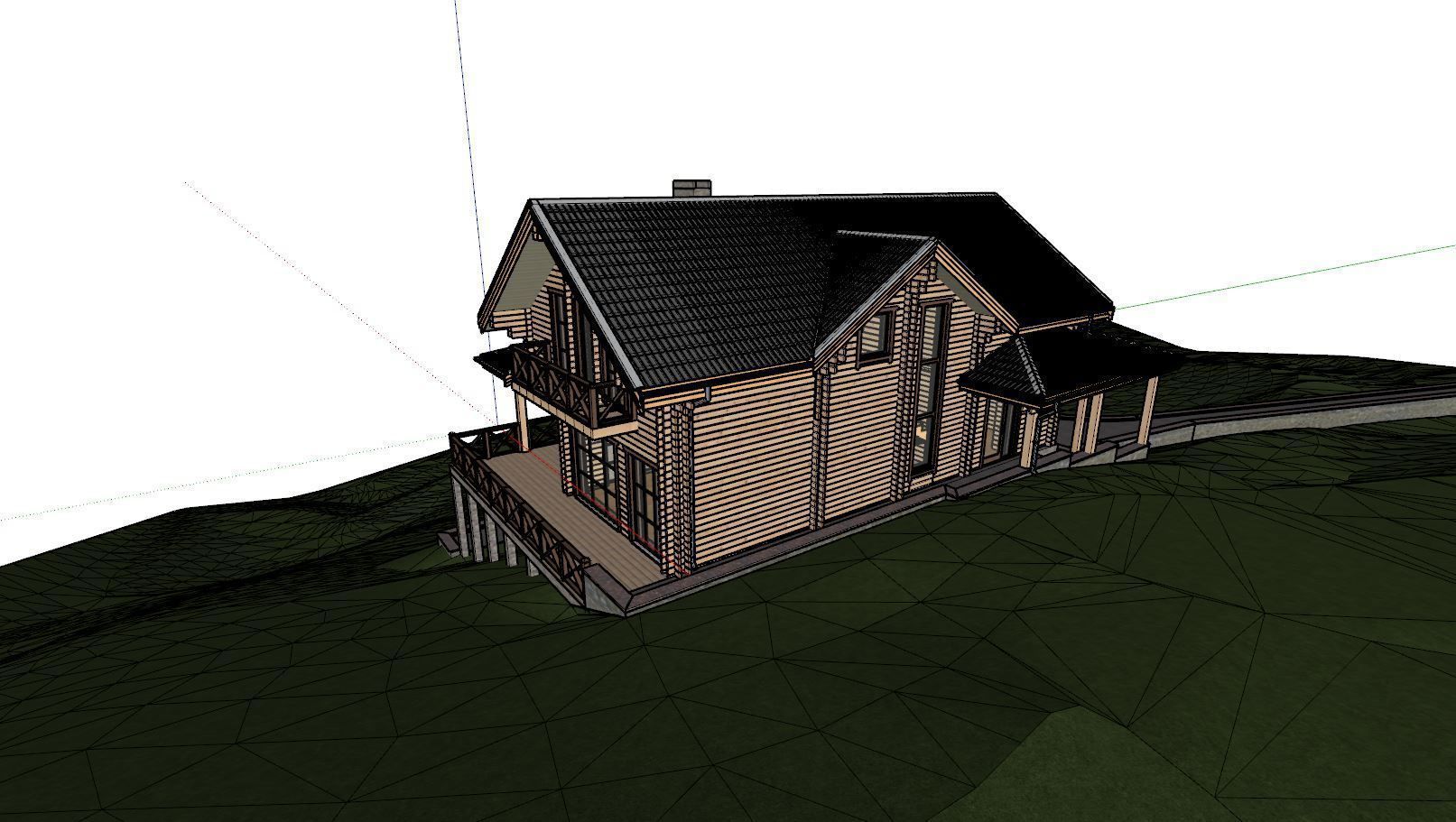 3D model of a wooden house 3D model_14