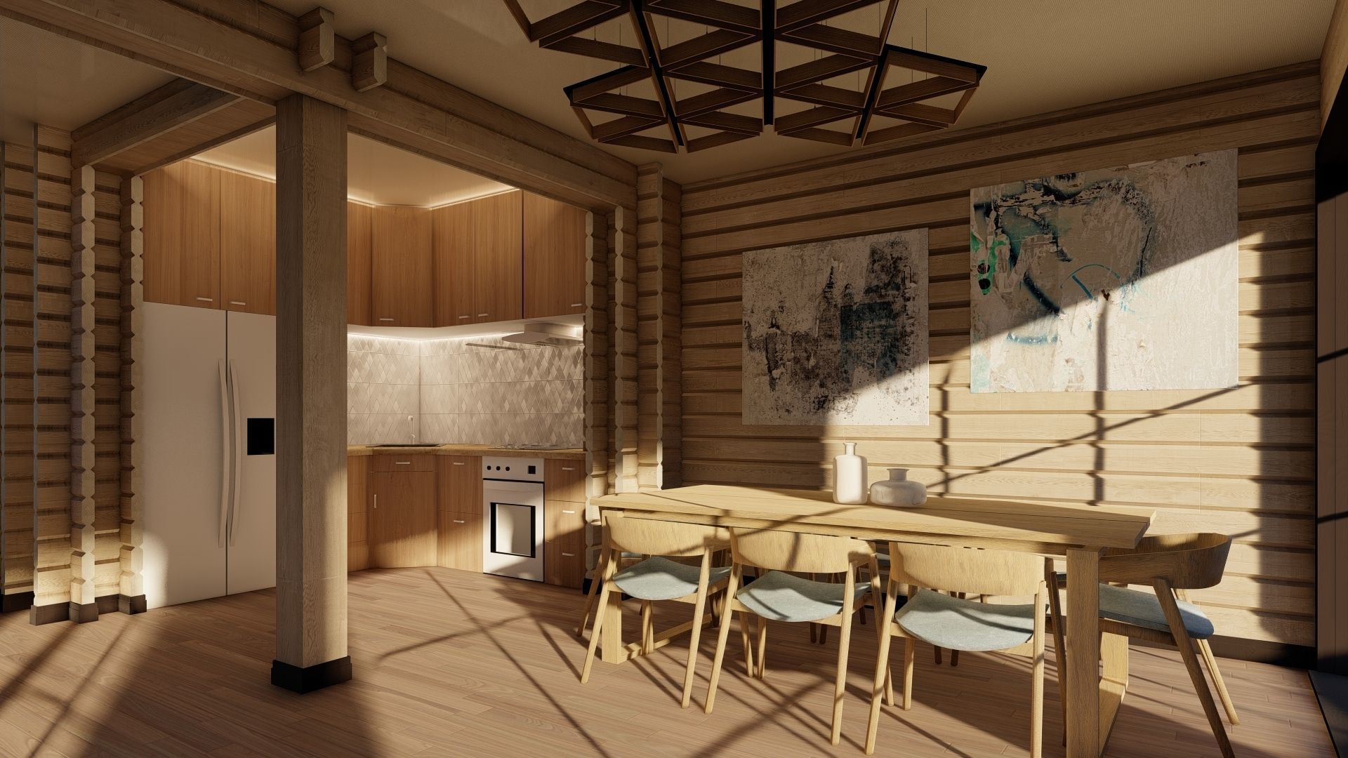 3D model of a wooden house 3D model_9