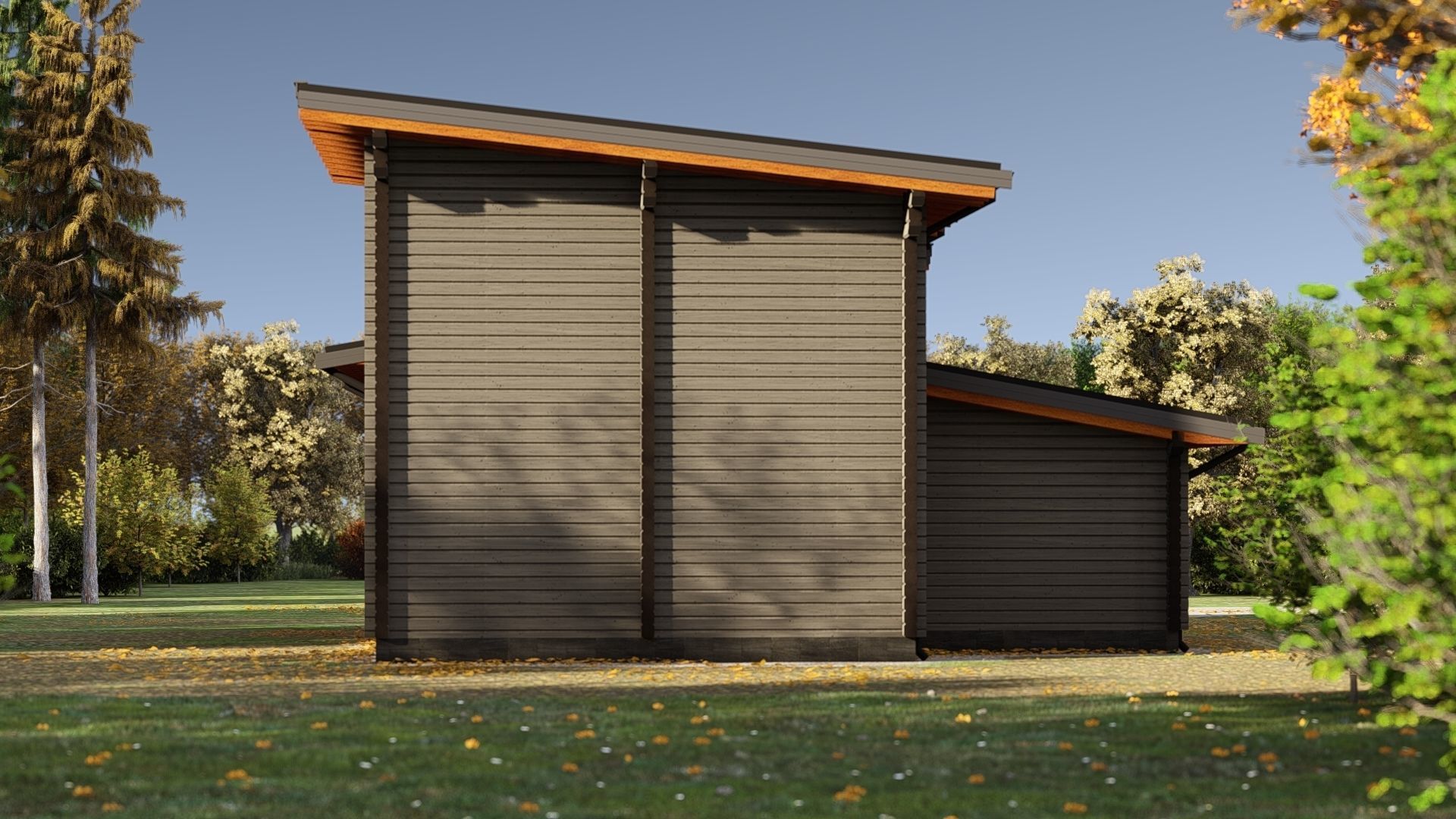 3D model of a wooden house for two bedrooms 3D model_5