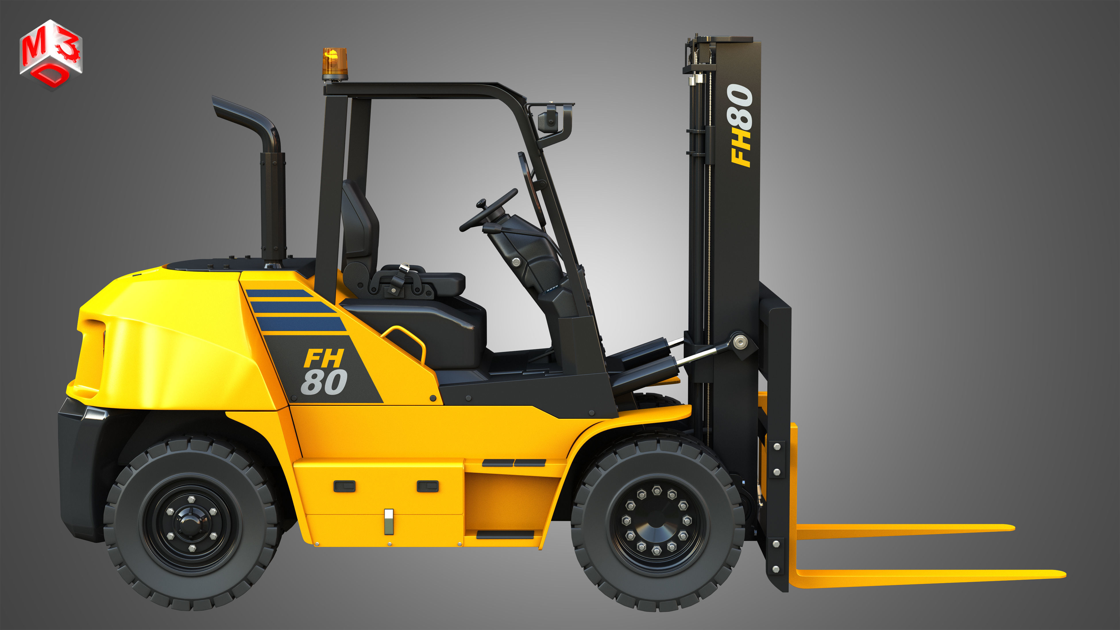 FH7080 IC Pneumatic Forklift 3D model_6