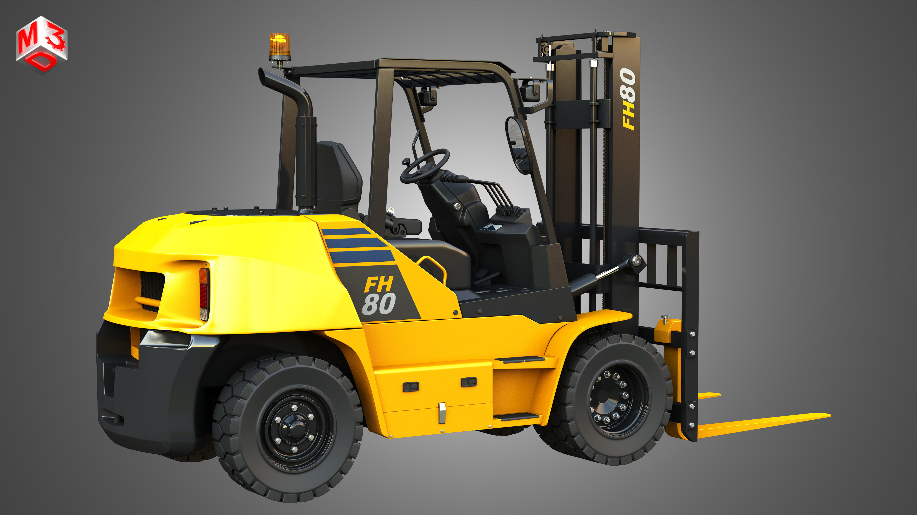 FH7080 IC Pneumatic Forklift 3D model_16