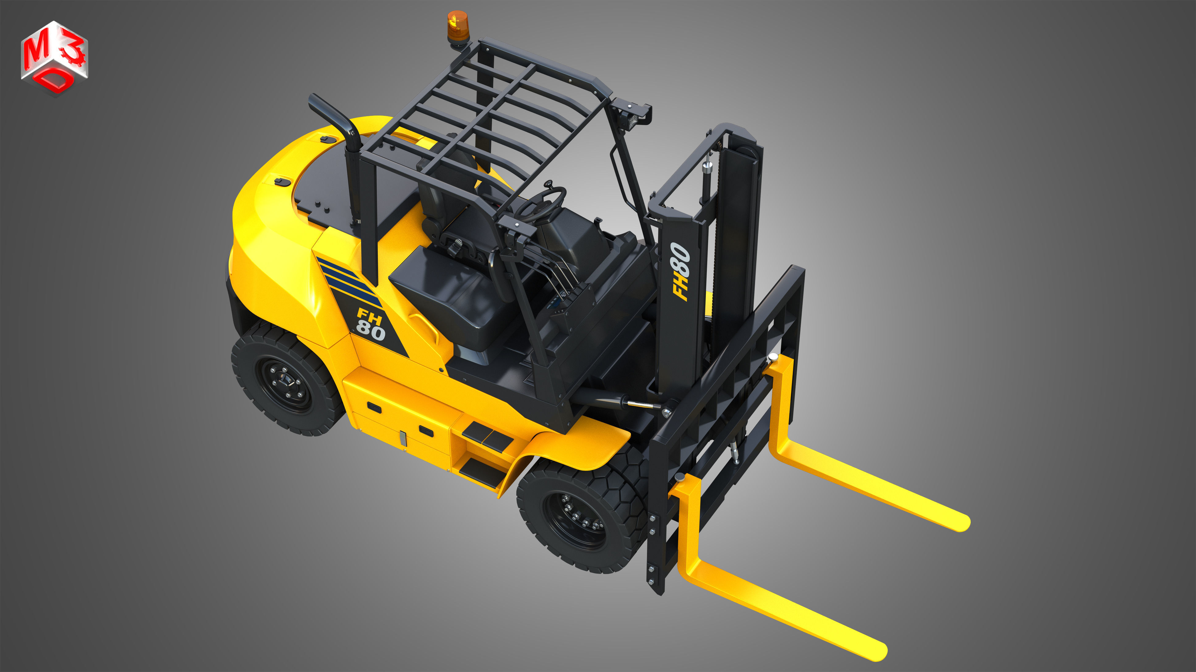 FH7080 IC Pneumatic Forklift 3D model_21