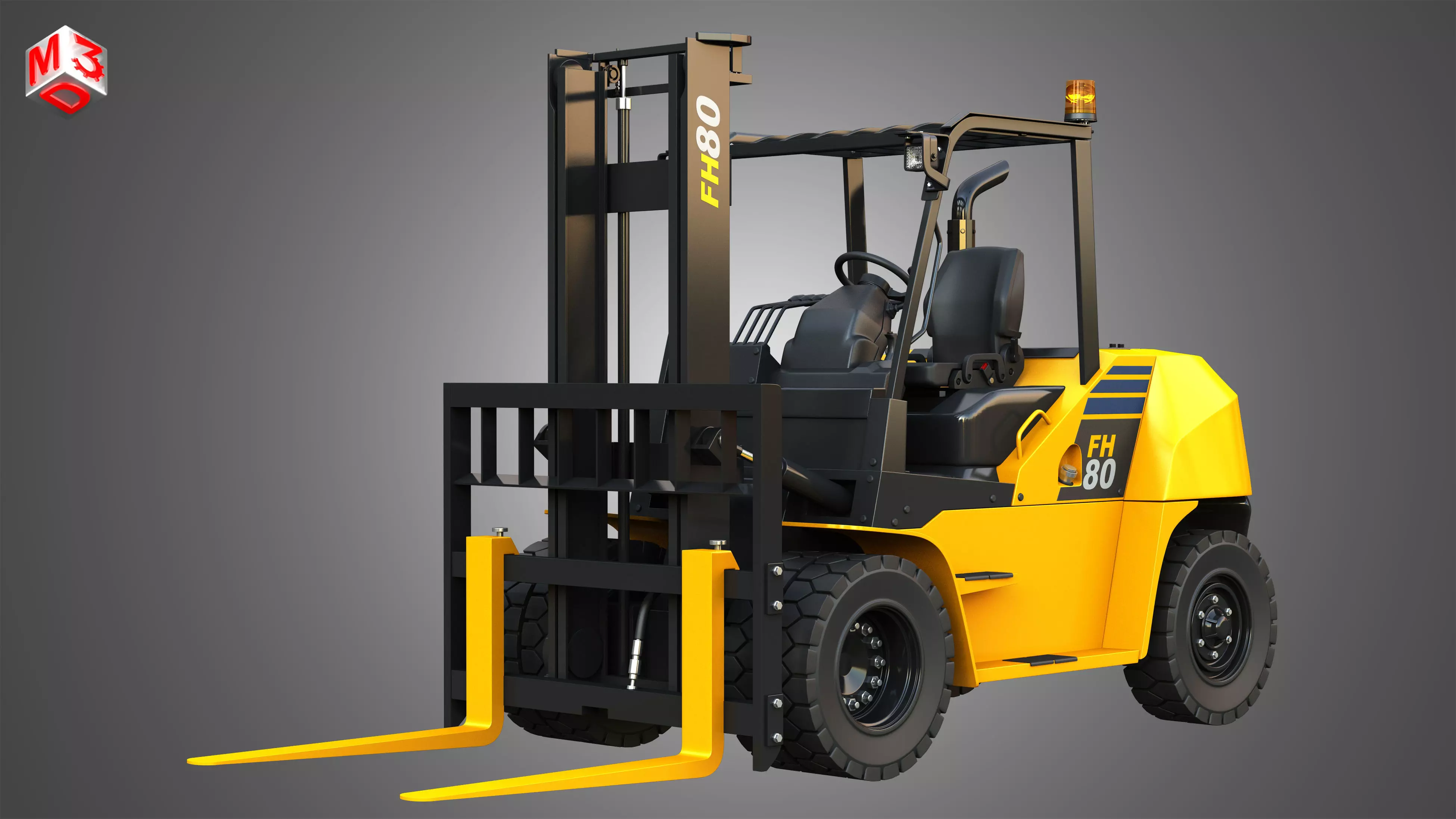 FH7080 IC Pneumatic Forklift 3D model_0