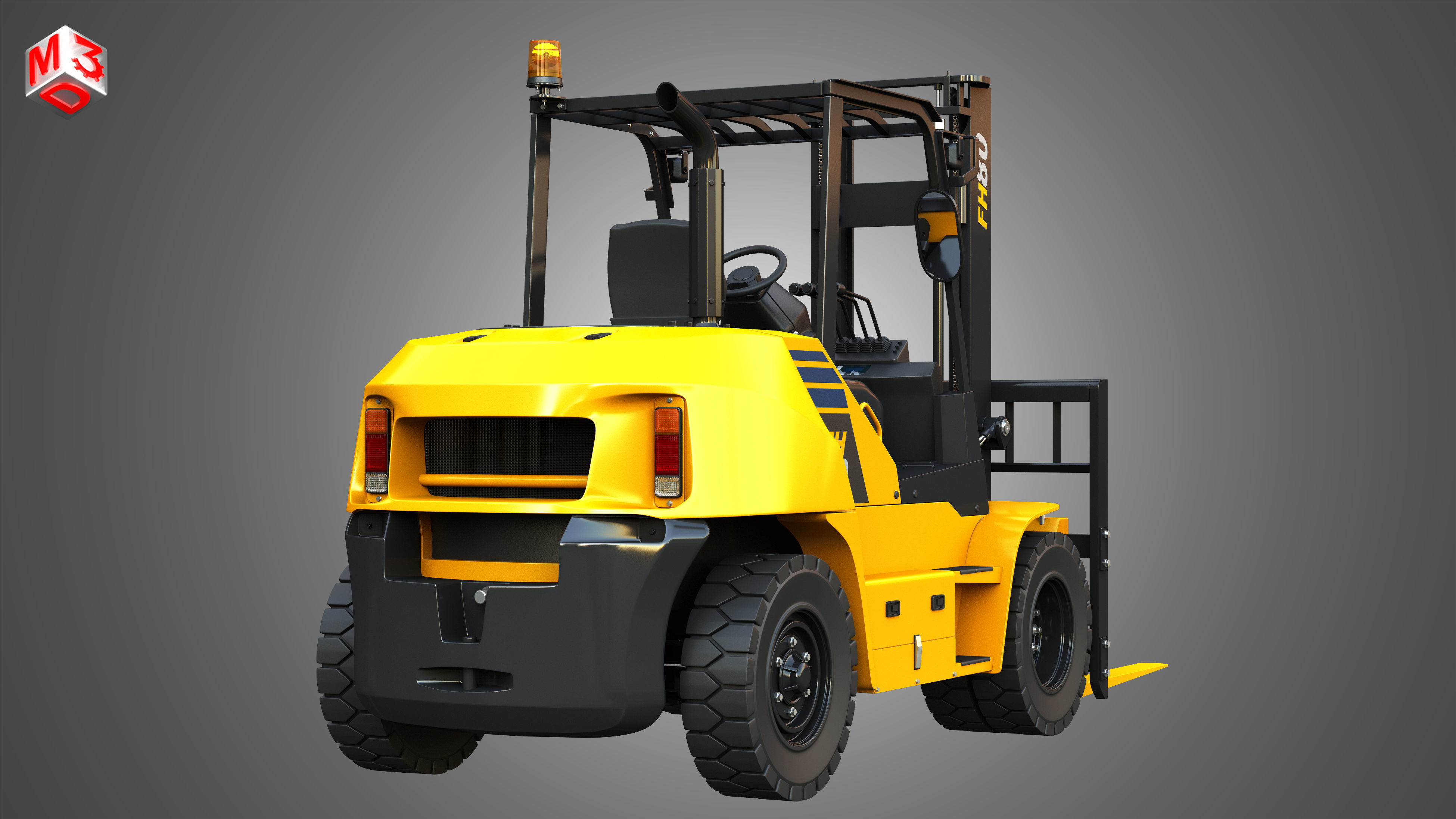 FH7080 IC Pneumatic Forklift 3D model_12