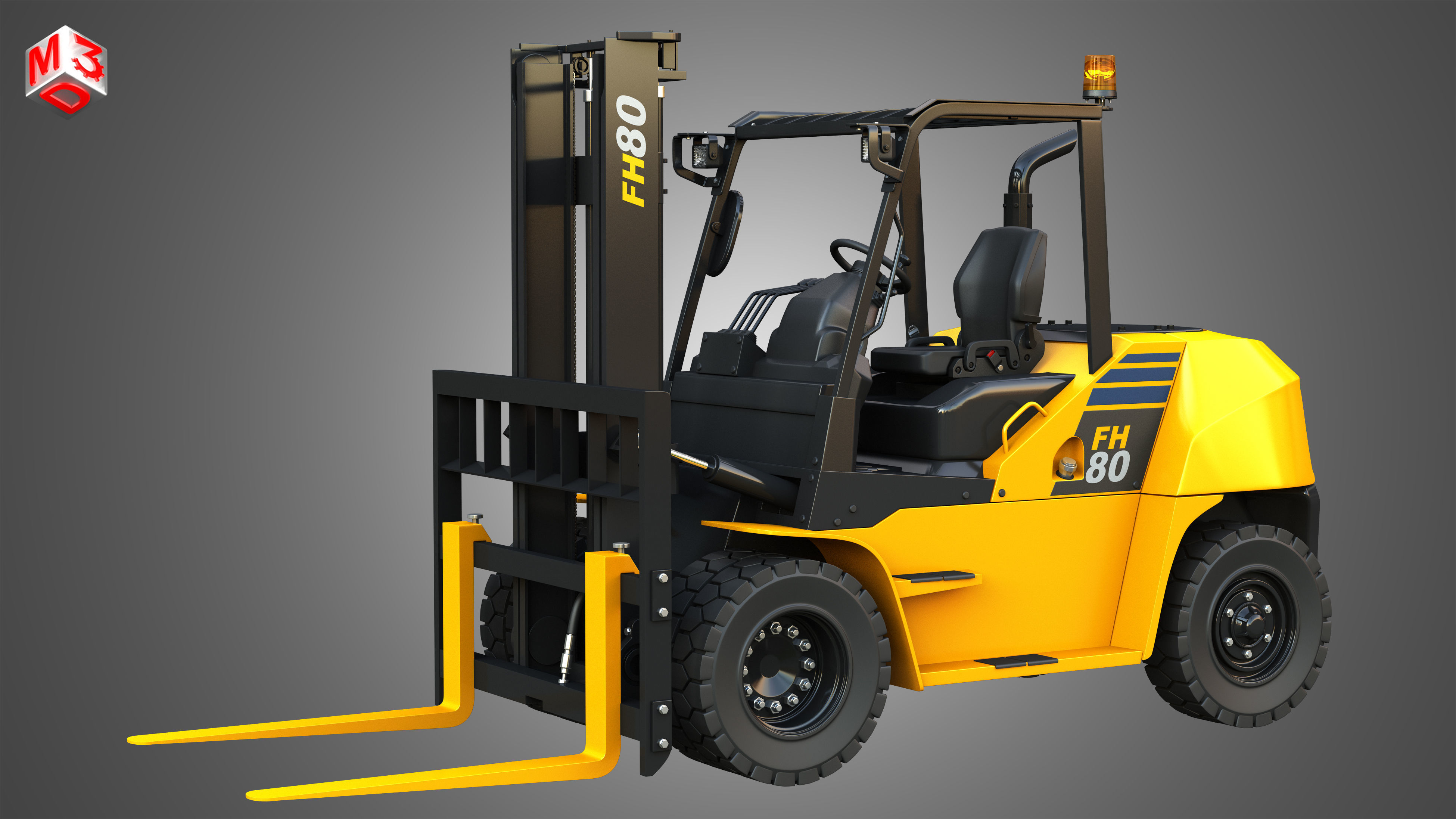 FH7080 IC Pneumatic Forklift 3D model_15