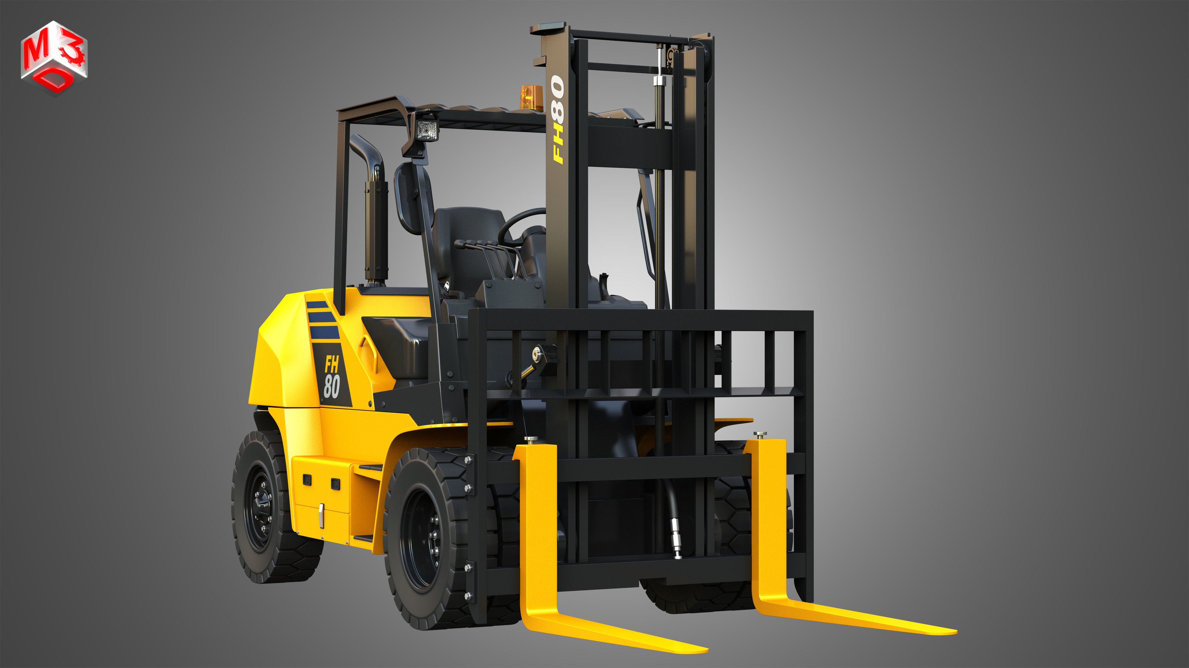 FH7080 IC Pneumatic Forklift 3D model_13