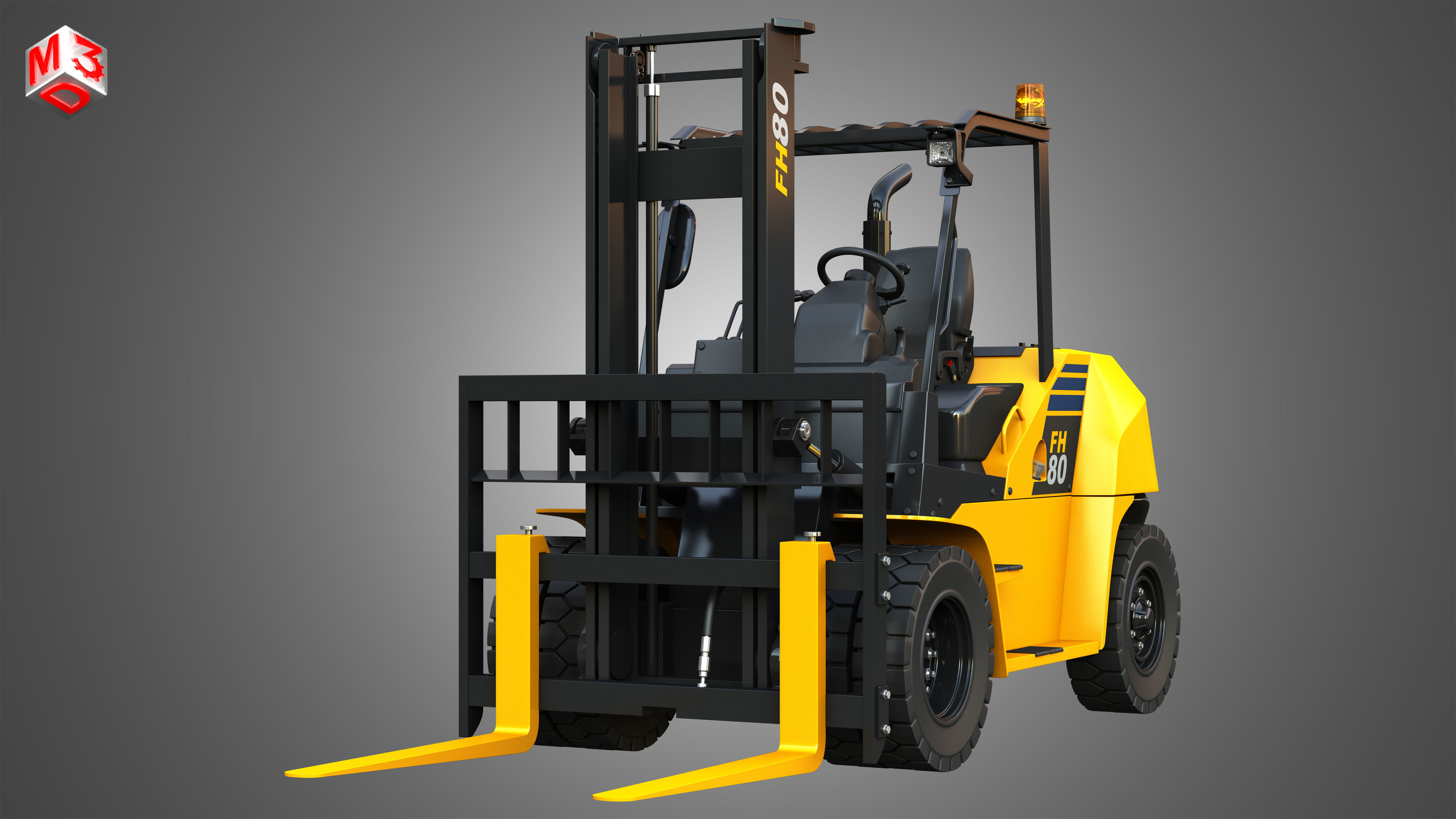 FH7080 IC Pneumatic Forklift 3D model_11