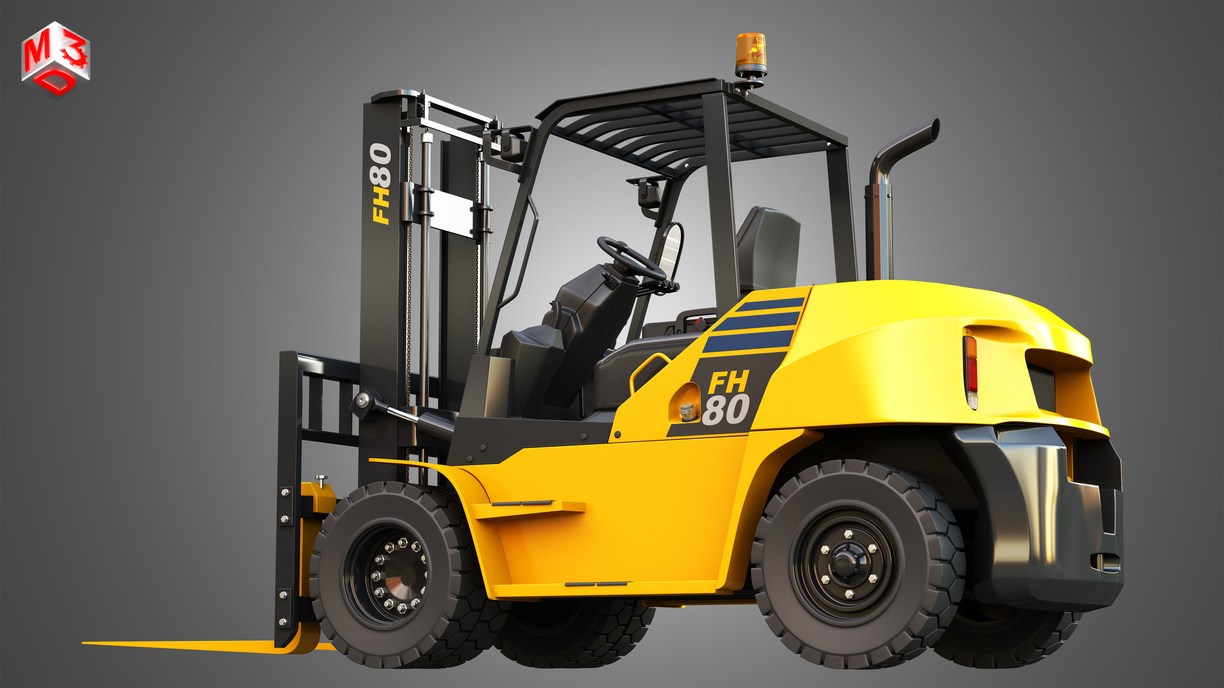 FH7080 IC Pneumatic Forklift 3D model_10