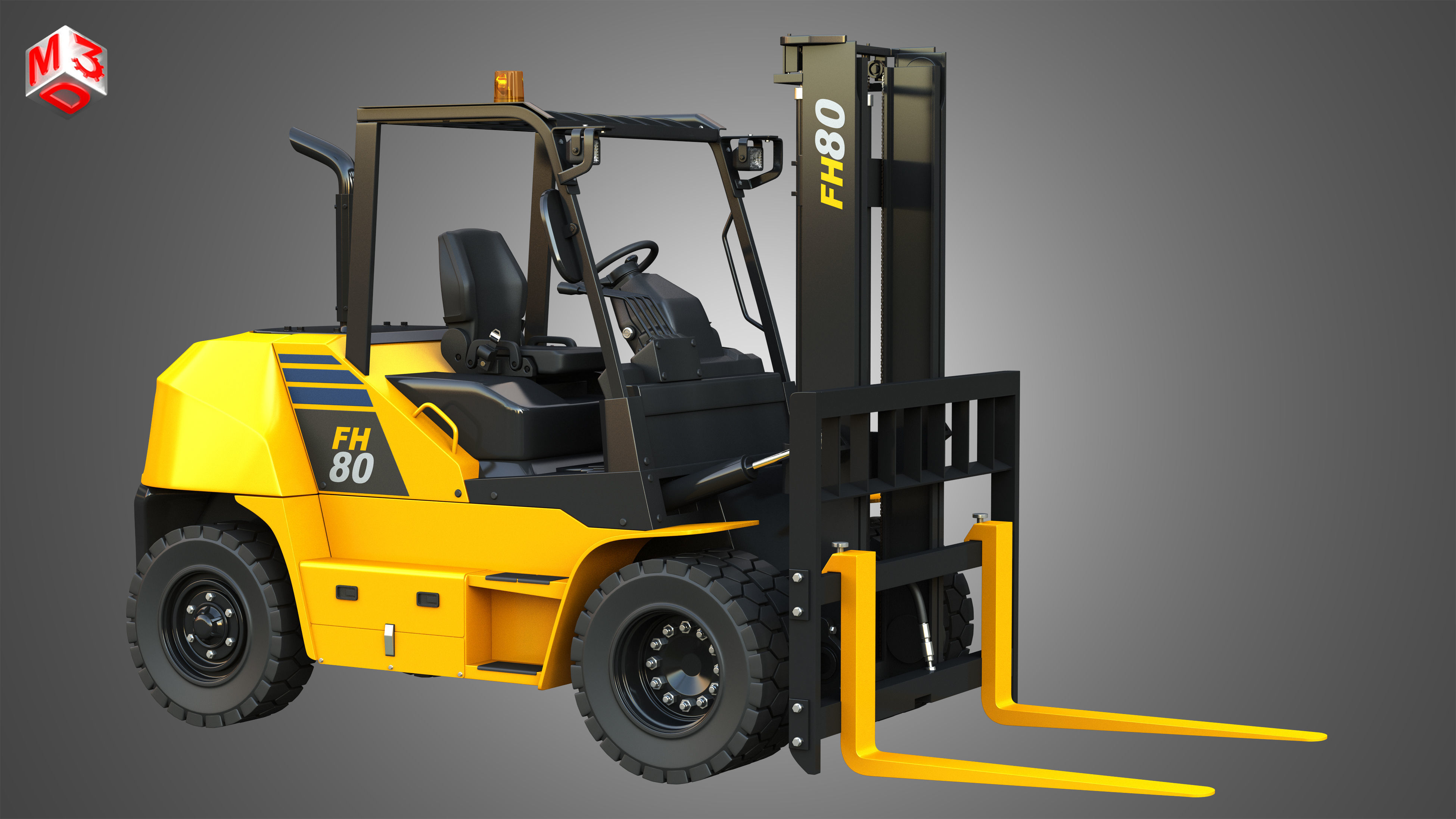 FH7080 IC Pneumatic Forklift 3D model_17