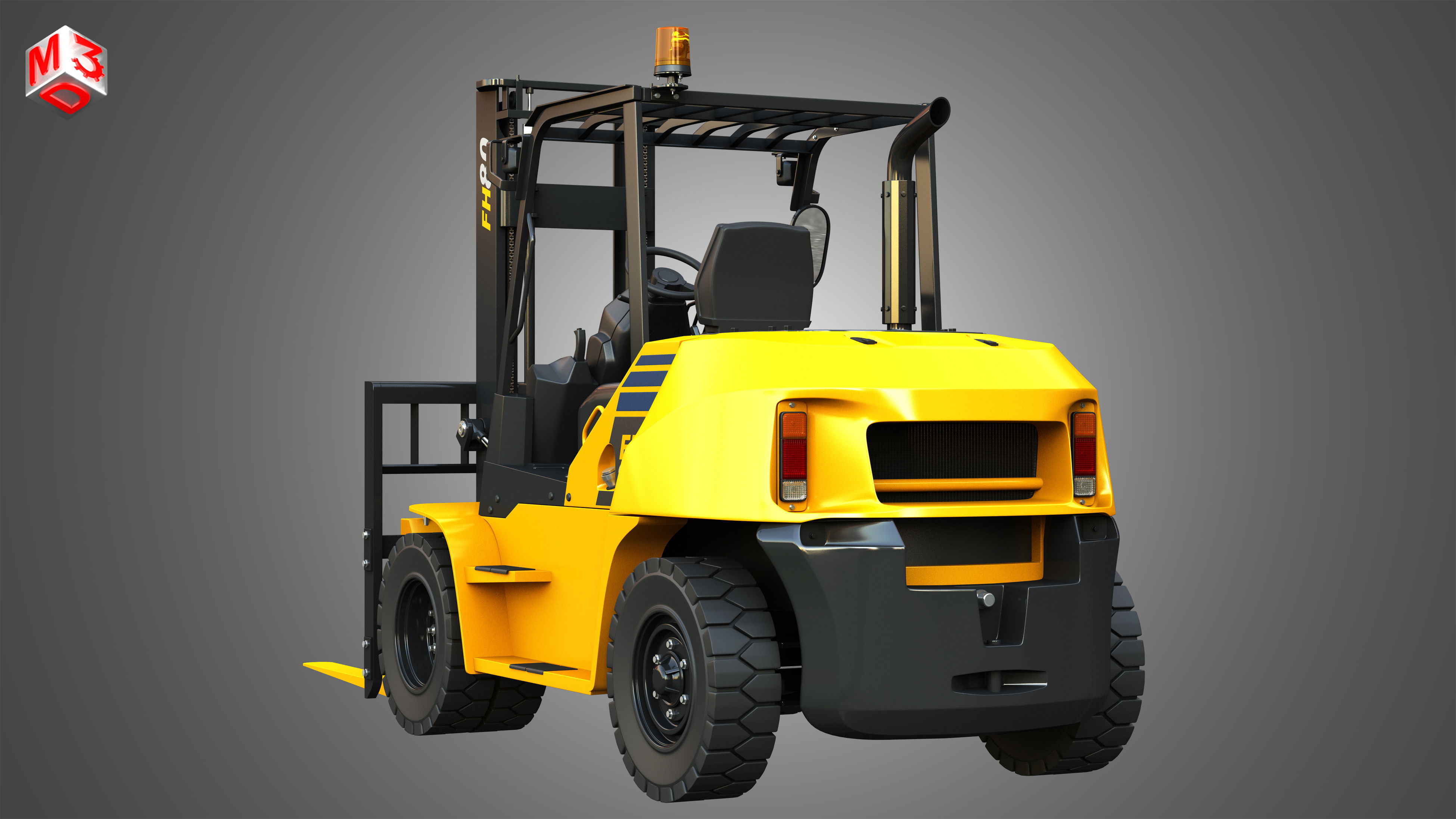 FH7080 IC Pneumatic Forklift 3D model_14