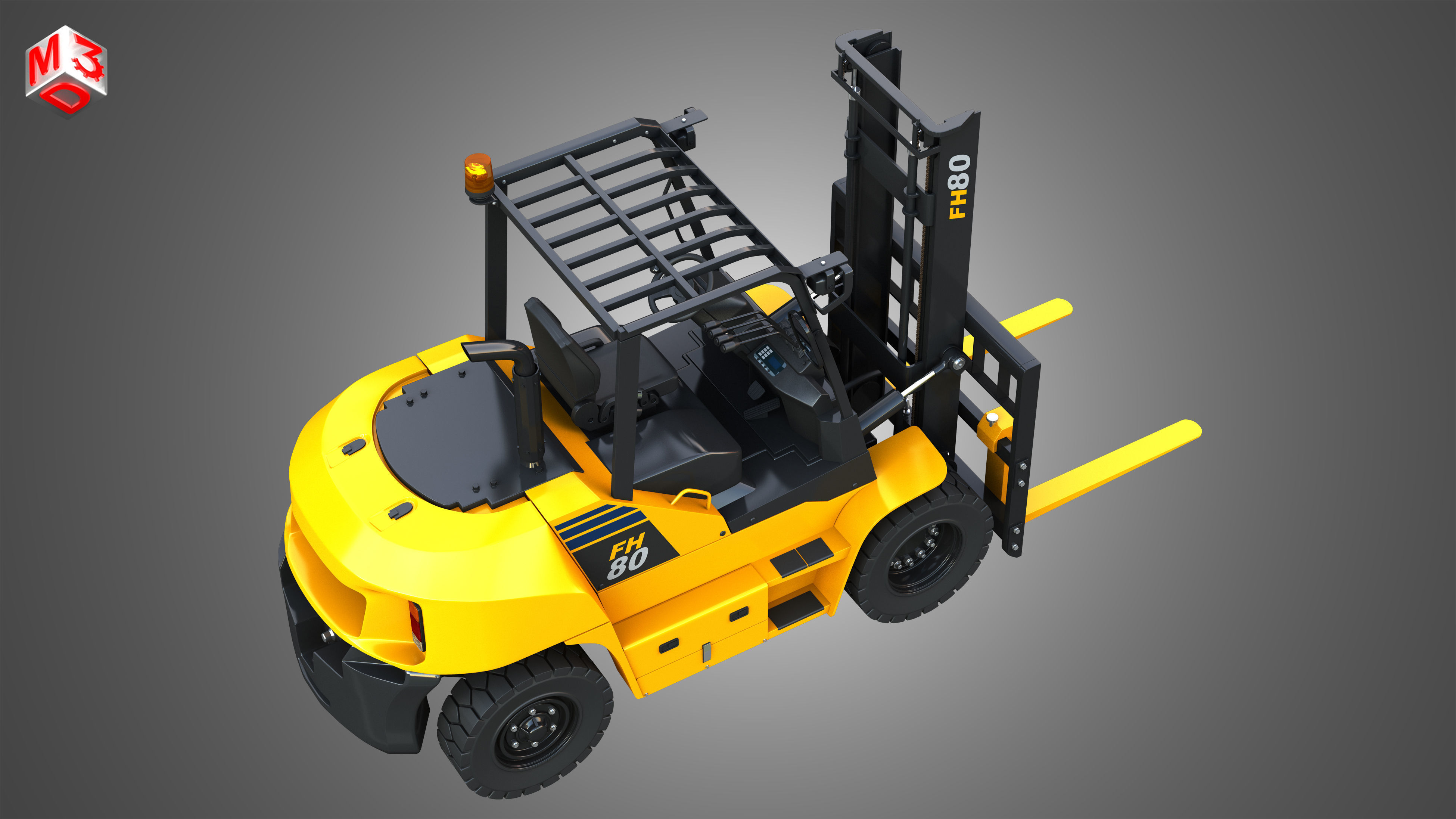 FH7080 IC Pneumatic Forklift 3D model_20