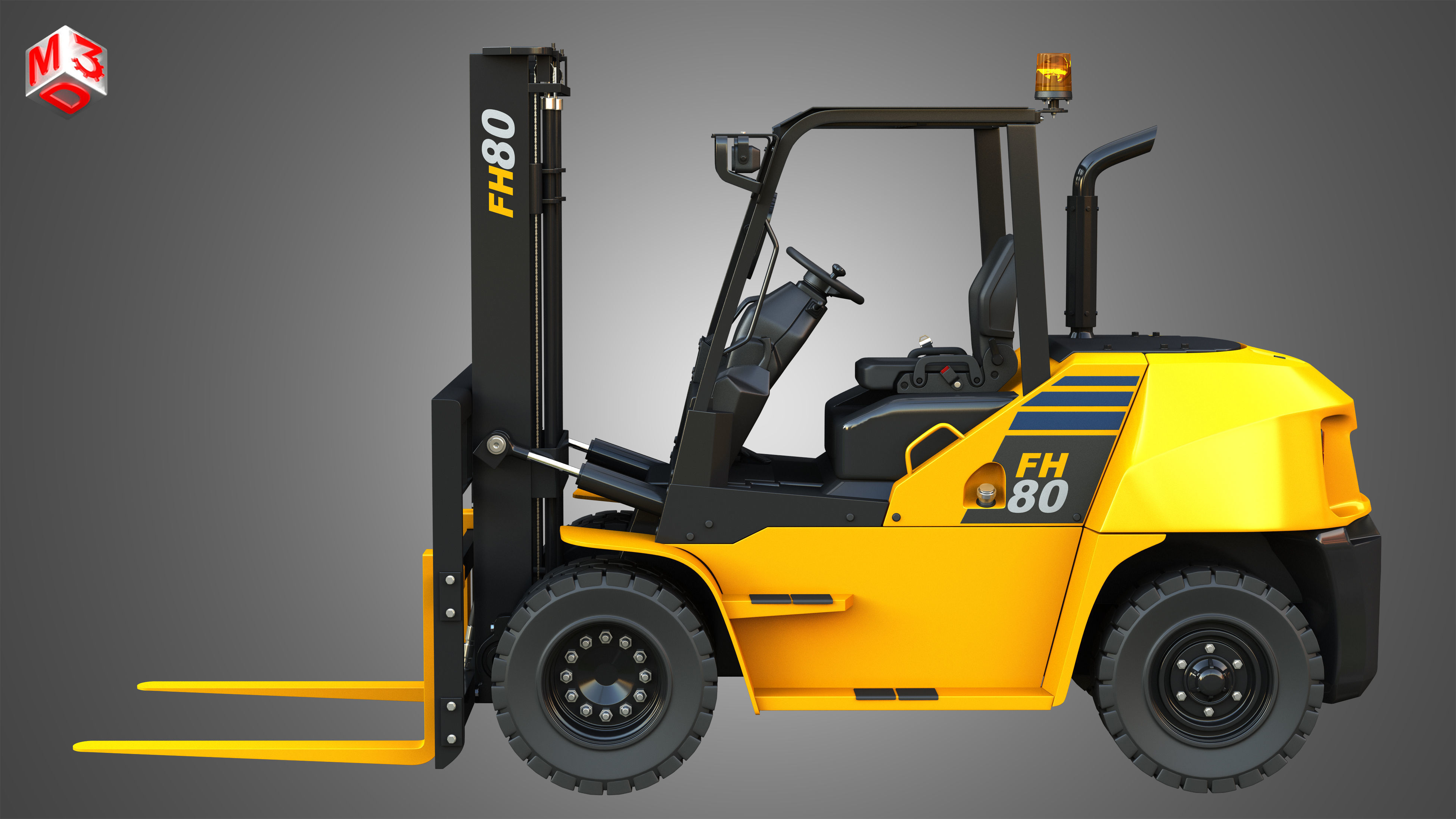 FH7080 IC Pneumatic Forklift 3D model_5