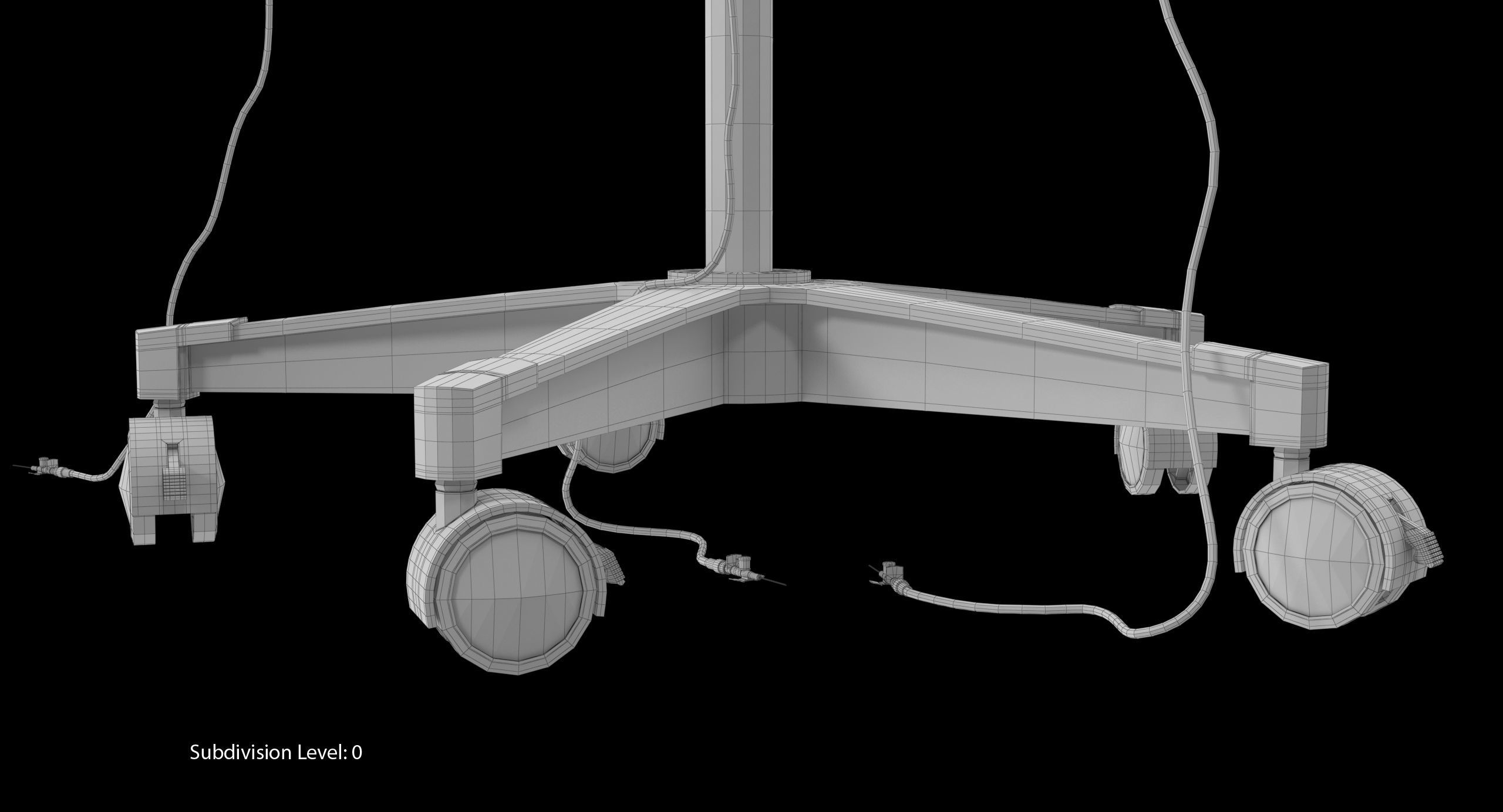 Medical IV Drip Stand Low-poly 3D model_24