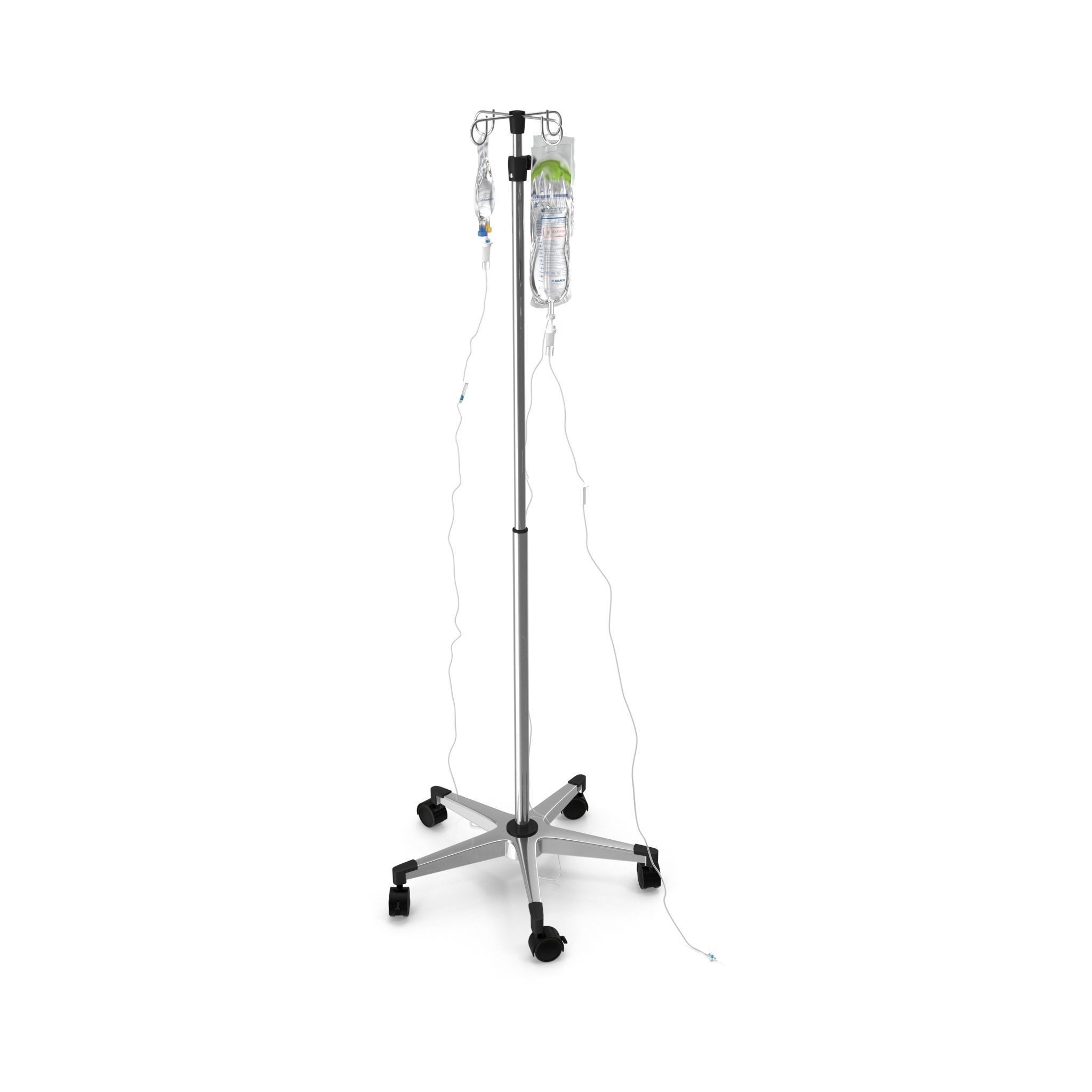 Medical IV Drip Stand Low-poly 3D model_10