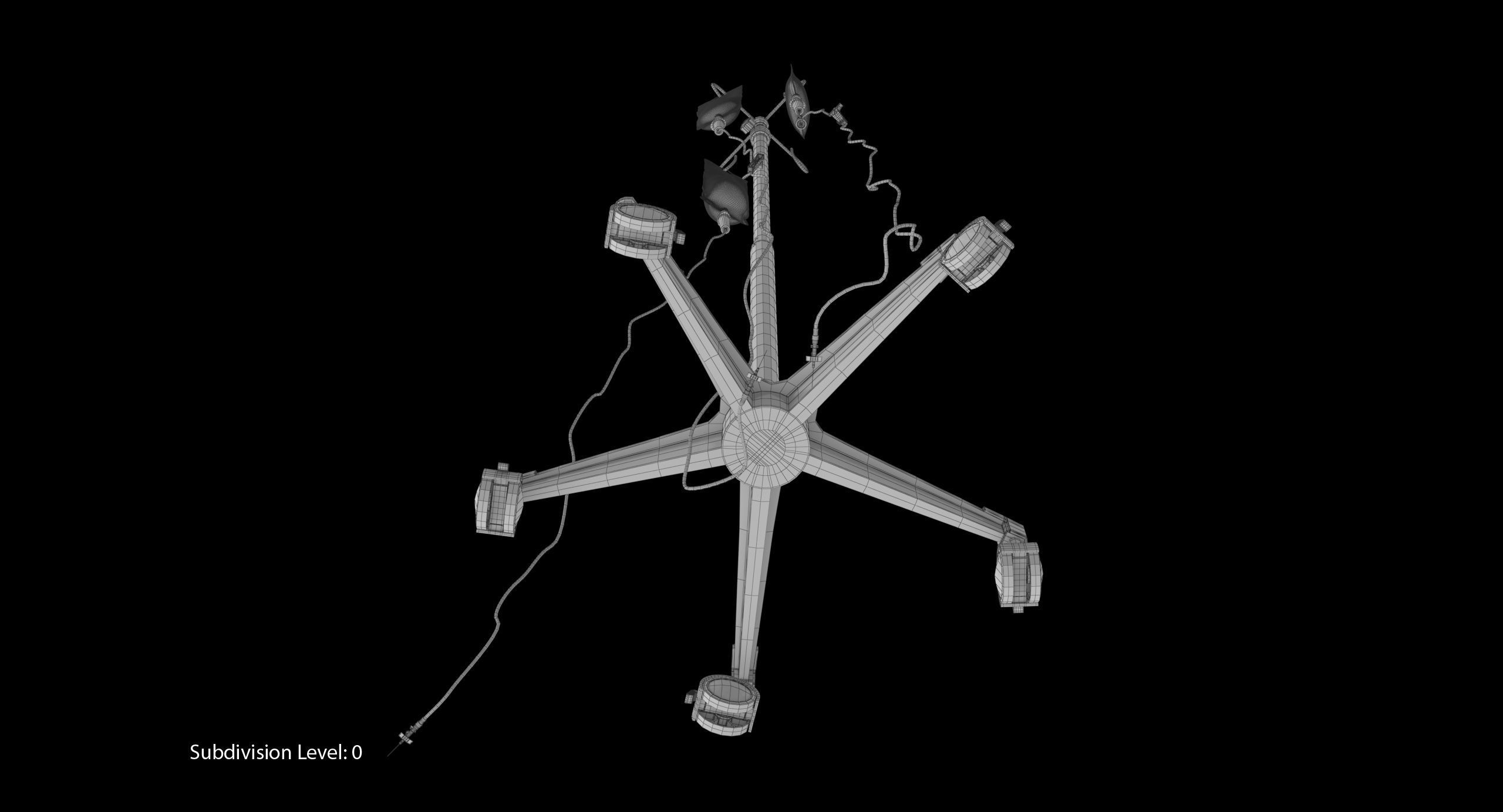 Medical IV Drip Stand Low-poly 3D model_26