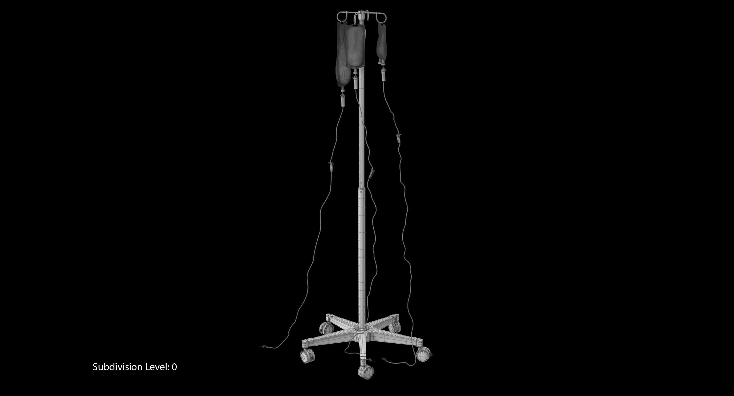 Medical IV Drip Stand Low-poly 3D model_16