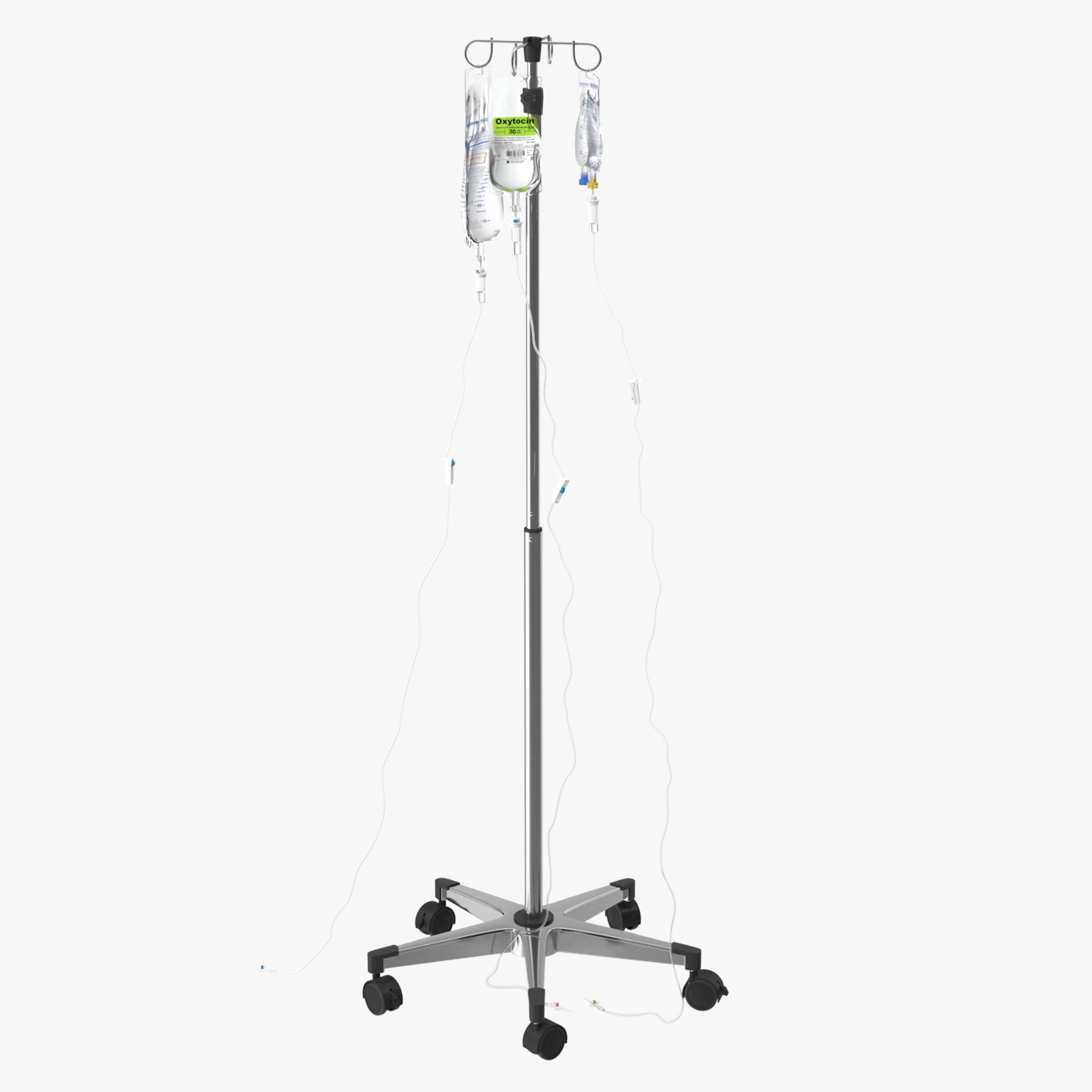 Medical IV Drip Stand Low-poly 3D model_28