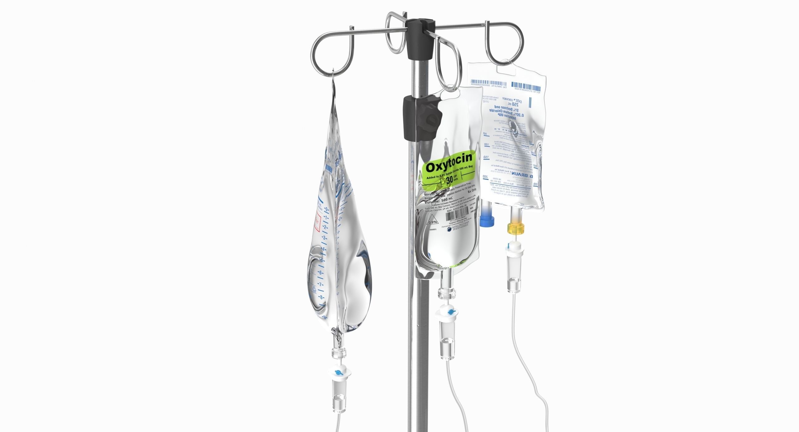 Medical IV Drip Stand Low-poly 3D model_3