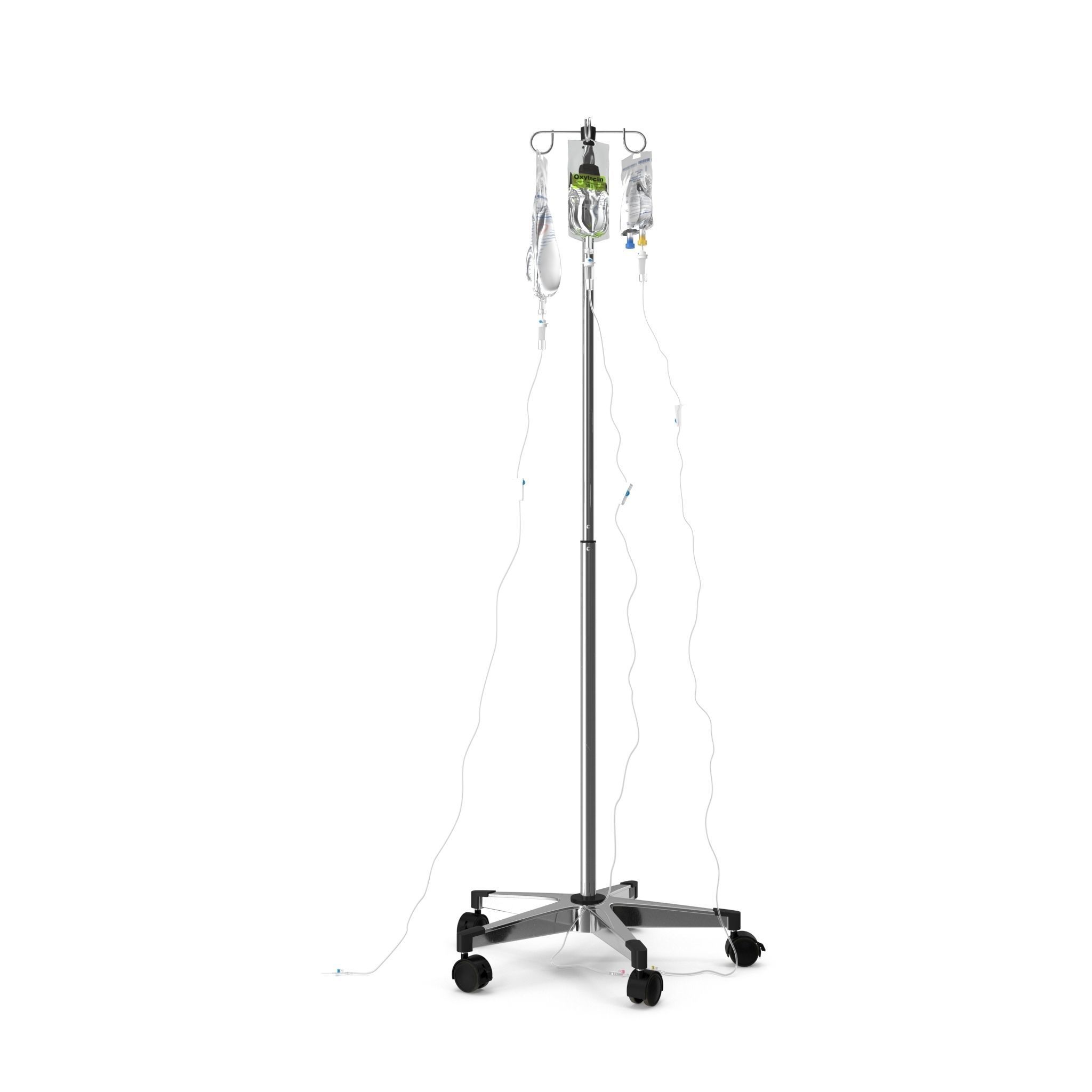 Medical IV Drip Stand Low-poly 3D model_11