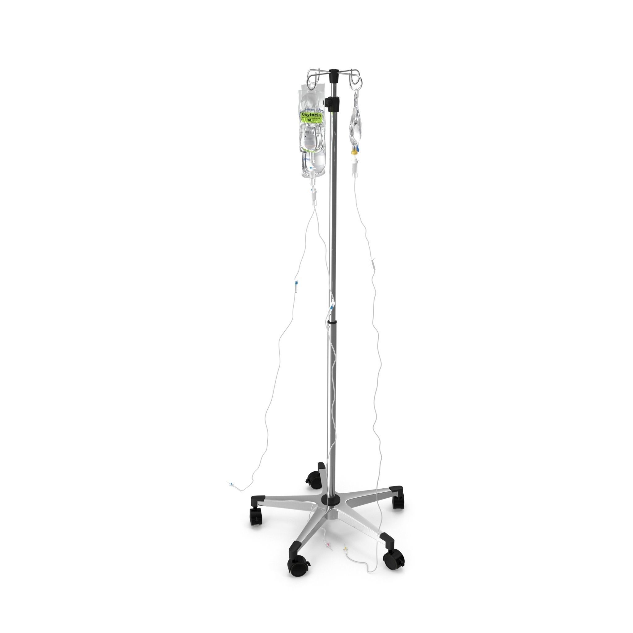 Medical IV Drip Stand Low-poly 3D model_9