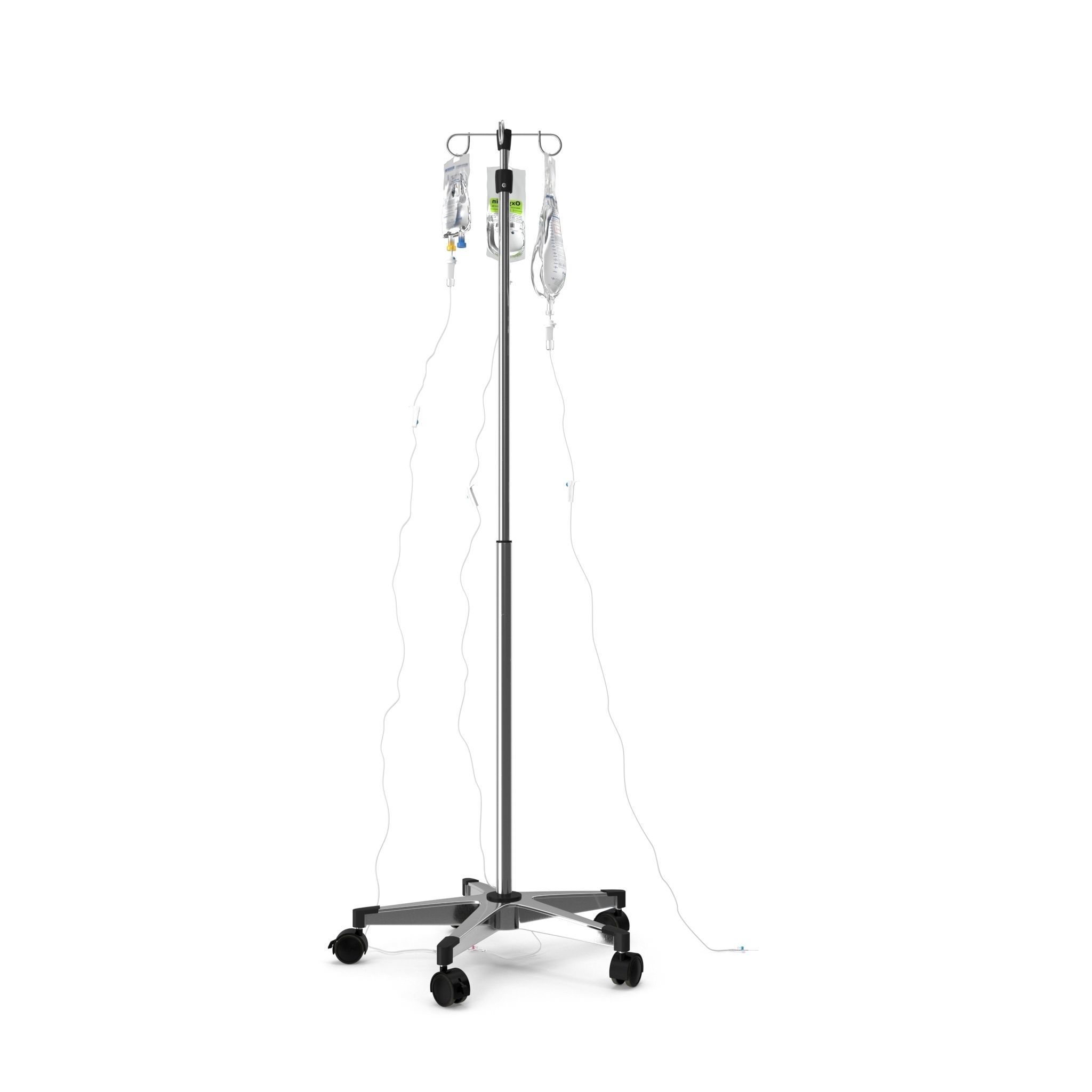 Medical IV Drip Stand Low-poly 3D model_13