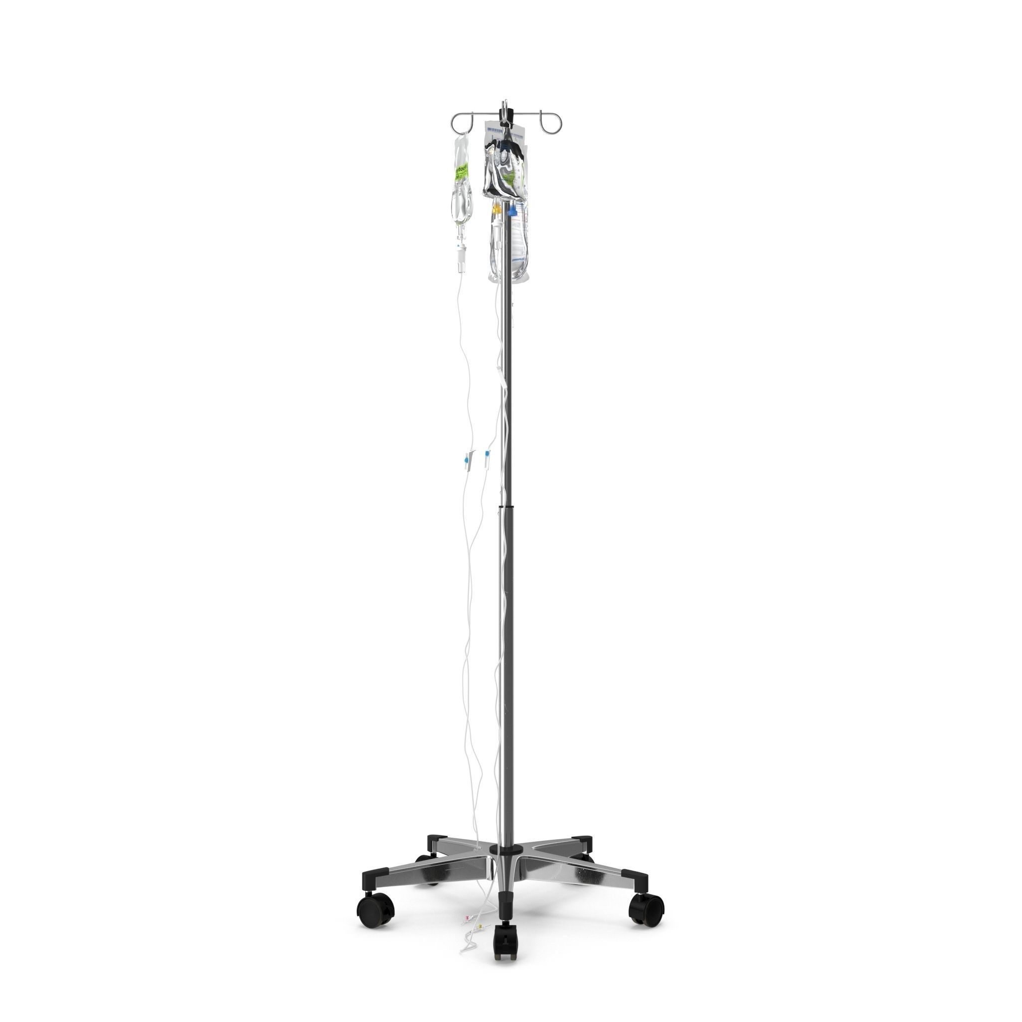 Medical IV Drip Stand Low-poly 3D model_12
