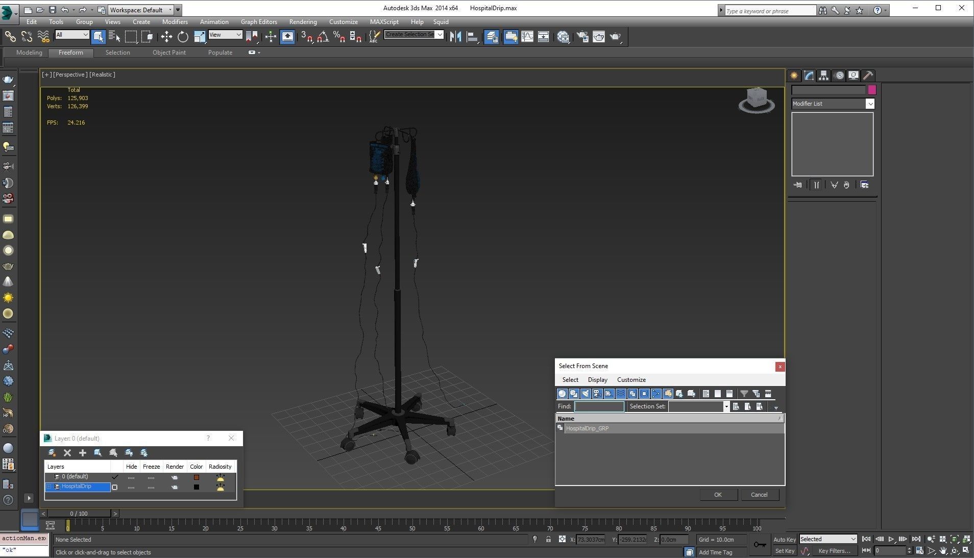 Medical IV Drip Stand Low-poly 3D model_29