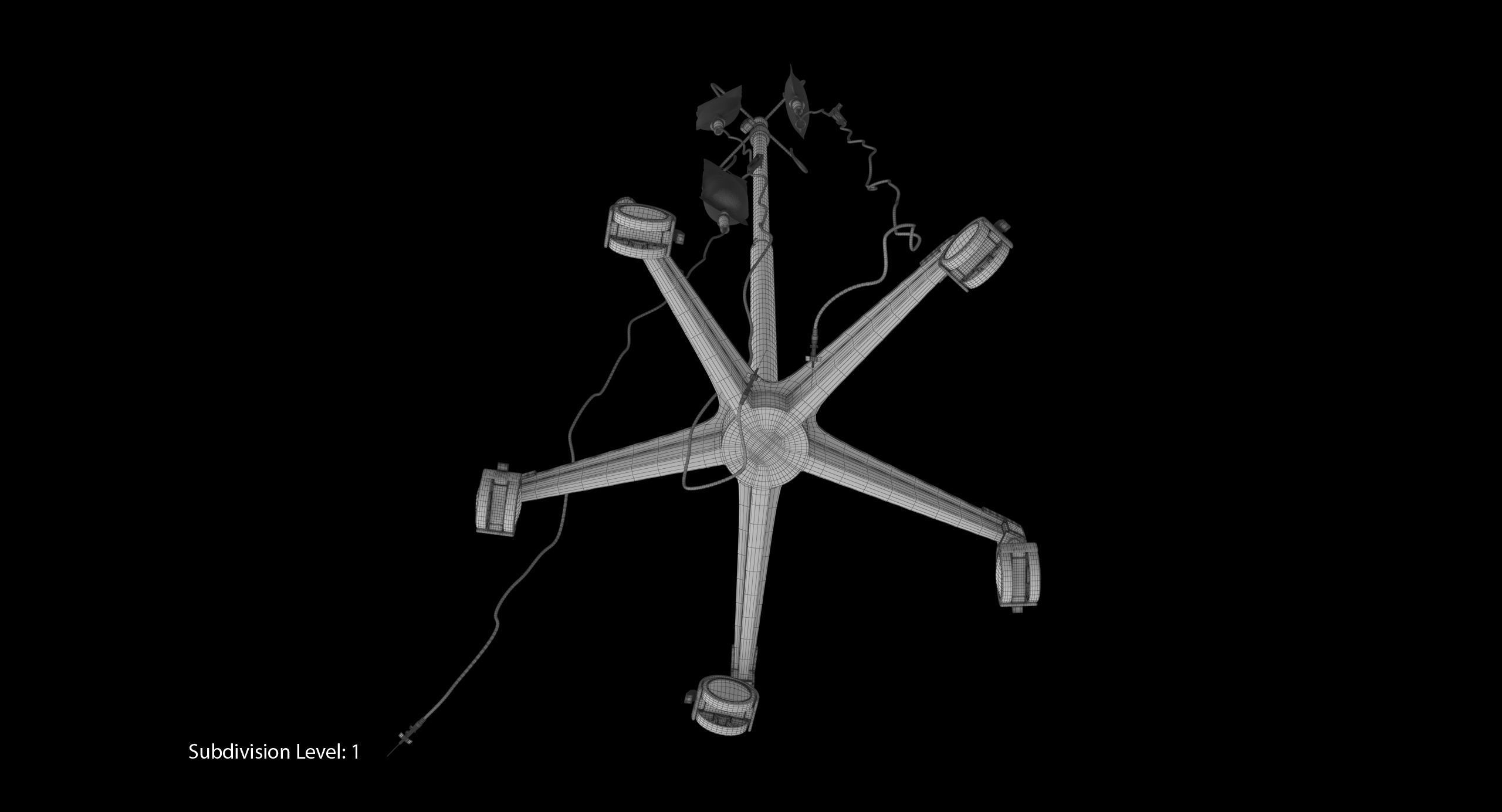 Medical IV Drip Stand Low-poly 3D model_27