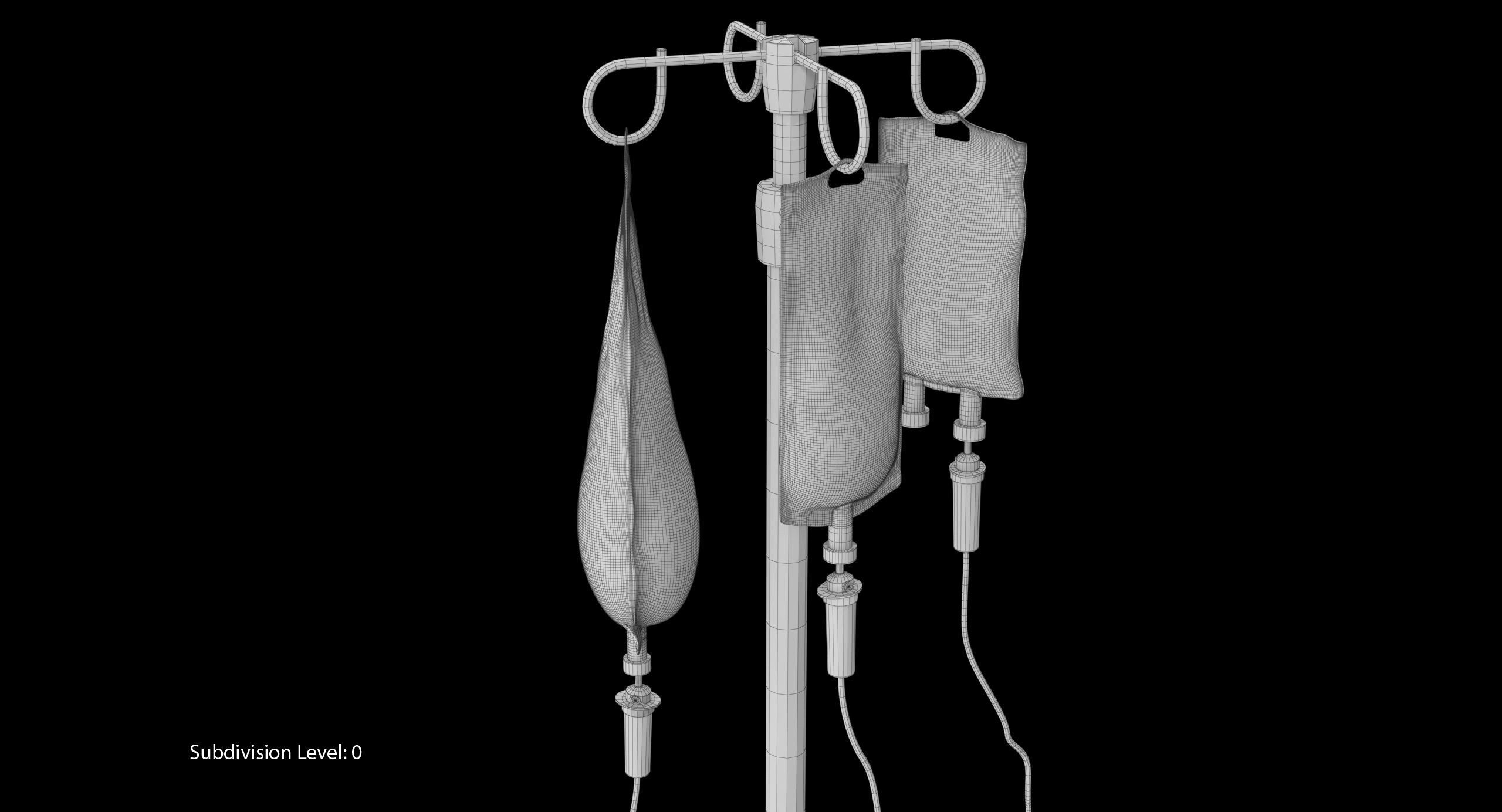 Medical IV Drip Stand Low-poly 3D model_18