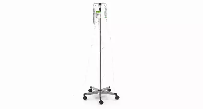 Medical IV Drip Stand Low-poly 3D model Medical IV Drip Stand Low-poly 3D model