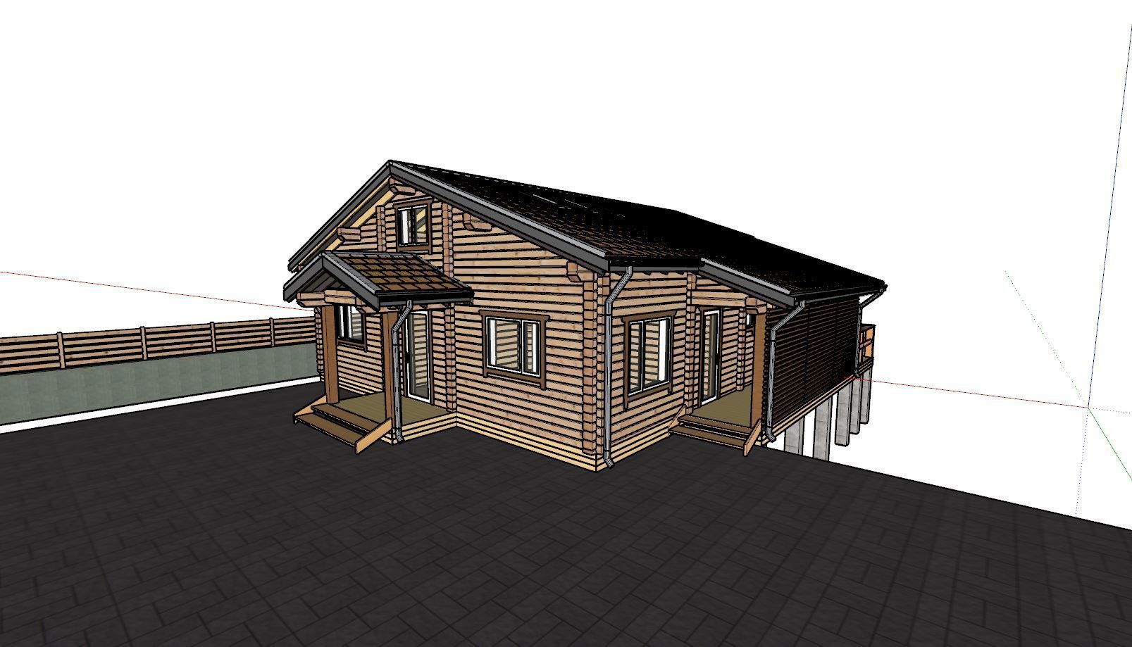 3D model of a wooden house 3D model_12