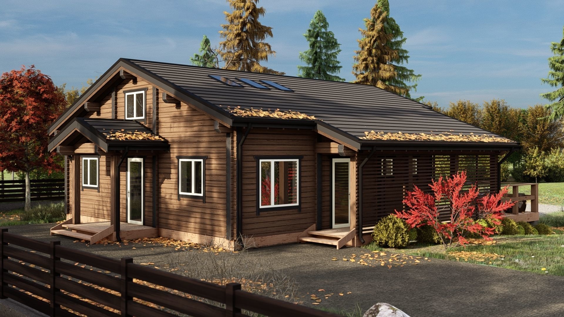 3D model of a wooden house 3D model_2