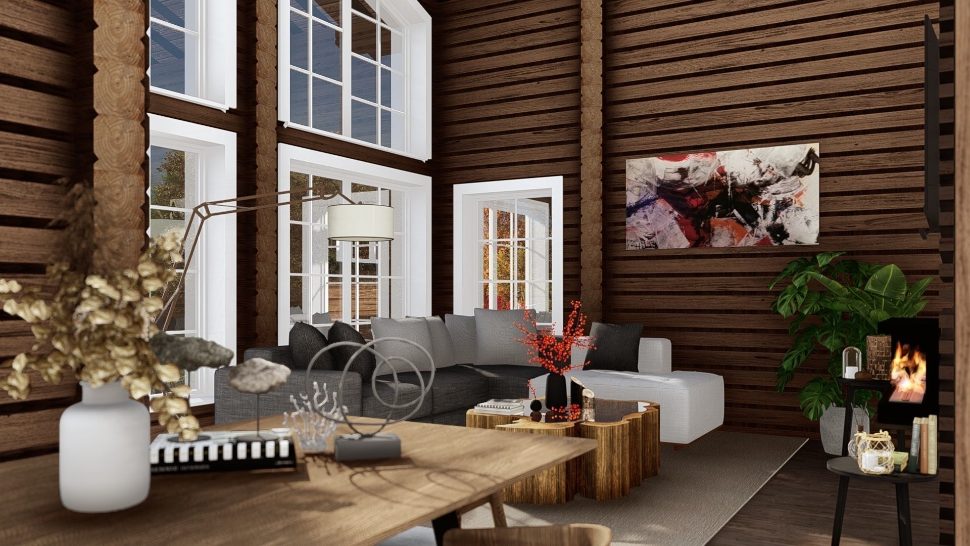 3D model of a wooden house 3D model_7