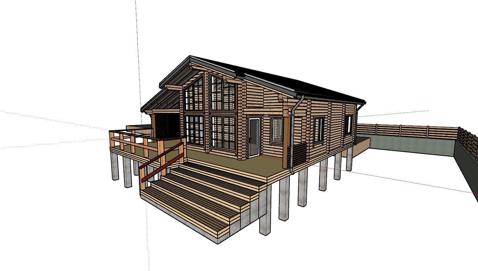 3D model of a wooden house 3D model_10