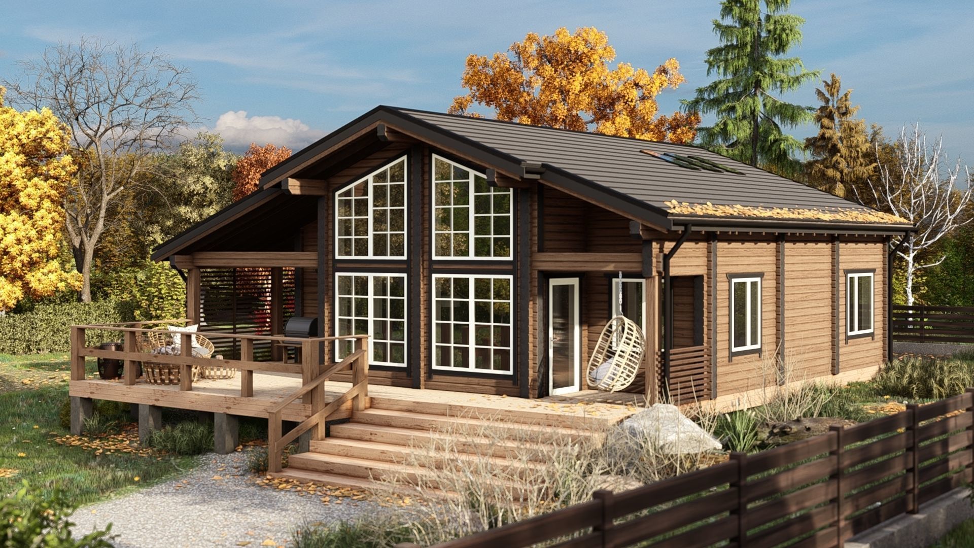 3D model of a wooden house 3D model_1