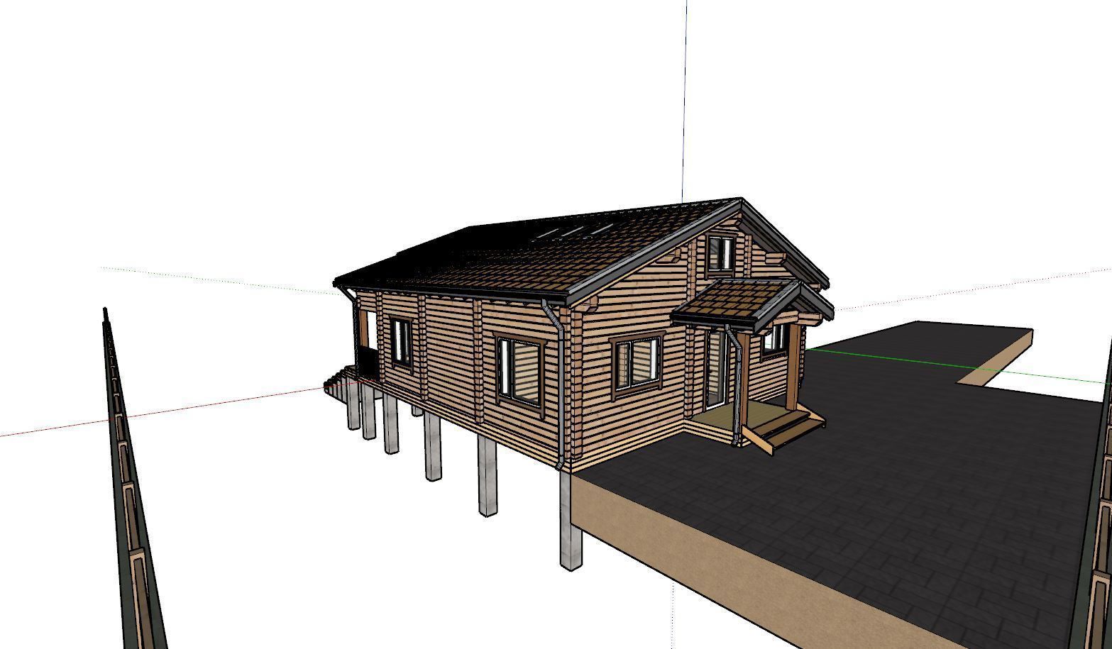 3D model of a wooden house 3D model_11
