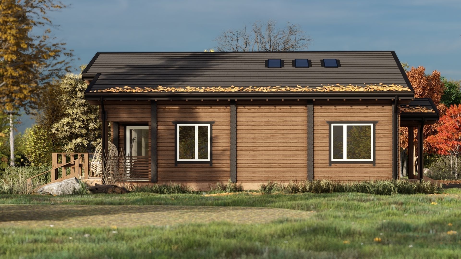 3D model of a wooden house 3D model_4