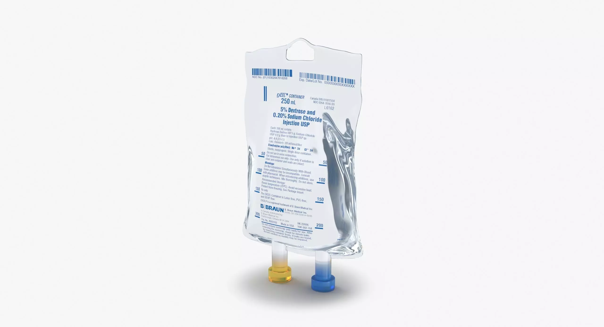 IV bag 250ml Low-poly 3D model_0